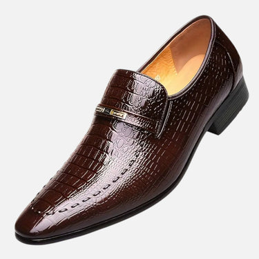 Belavyn | Menâs Crocodile-Embossed Slip-On Loafers