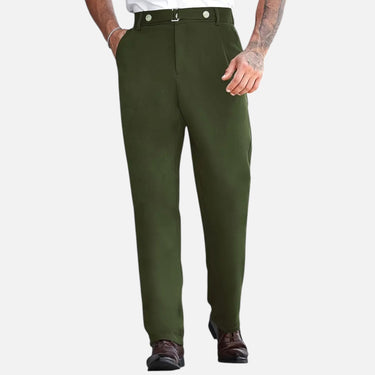 Belavyn | Men’s Heritage Straight-Leg Trousers #color_army-green