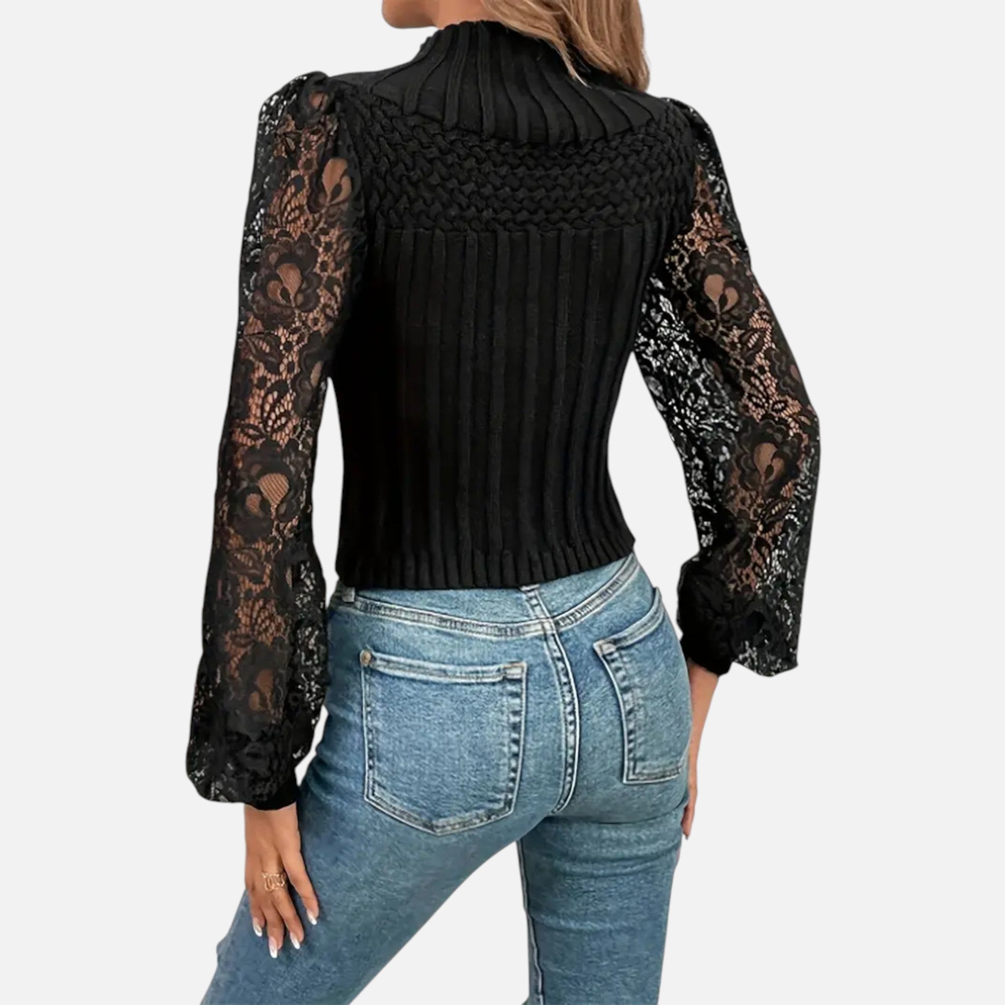 Belavyn | Womenâs GuipureâLace TurtleâNeck Sweater