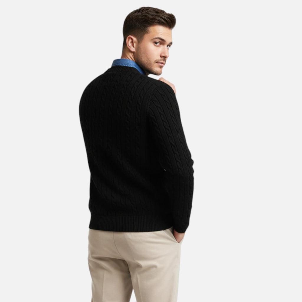 Belavyn | Menâs Cashmere-Blend Twisted Pullover Sweater