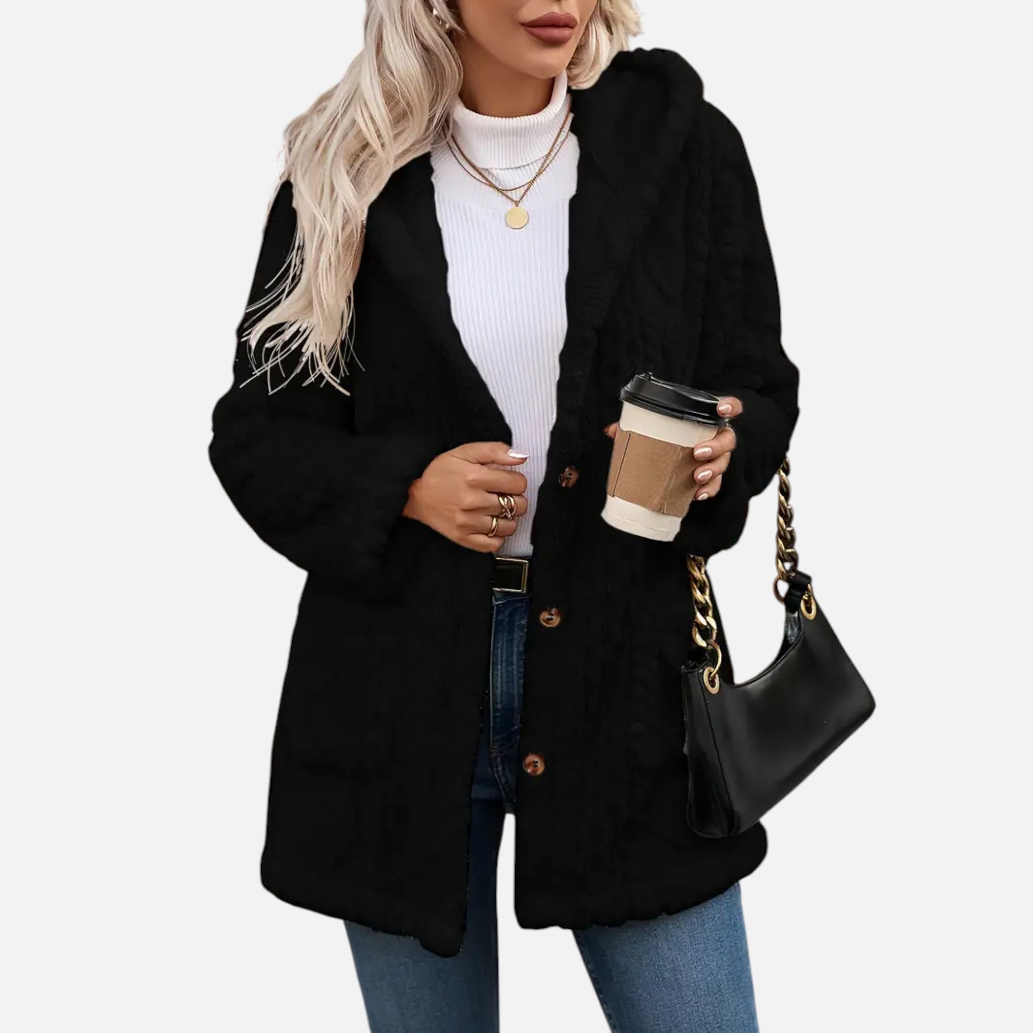 Belavyn | Womenâs Heritage Plush Buttoned Coat