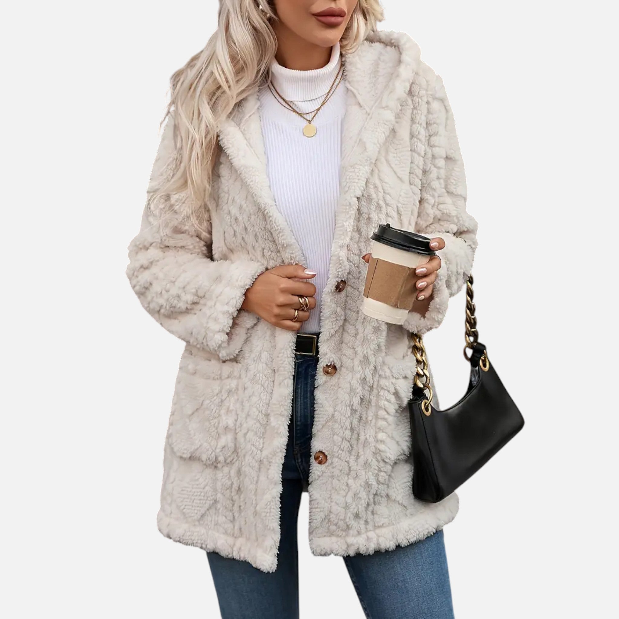 Belavyn | Womenâs Heritage Plush Buttoned Coat