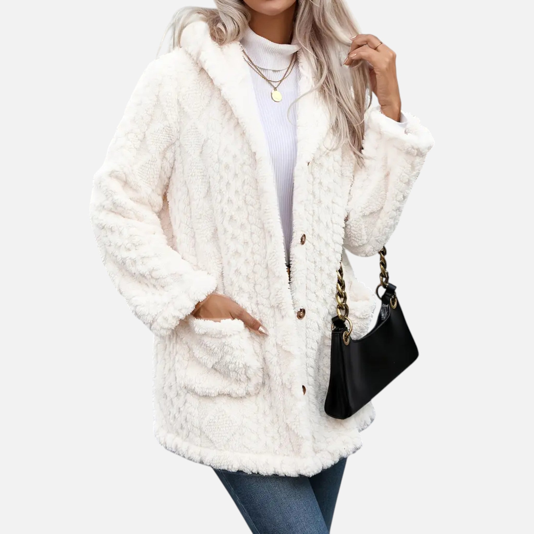 Belavyn | Womenâs Heritage Plush Buttoned Coat