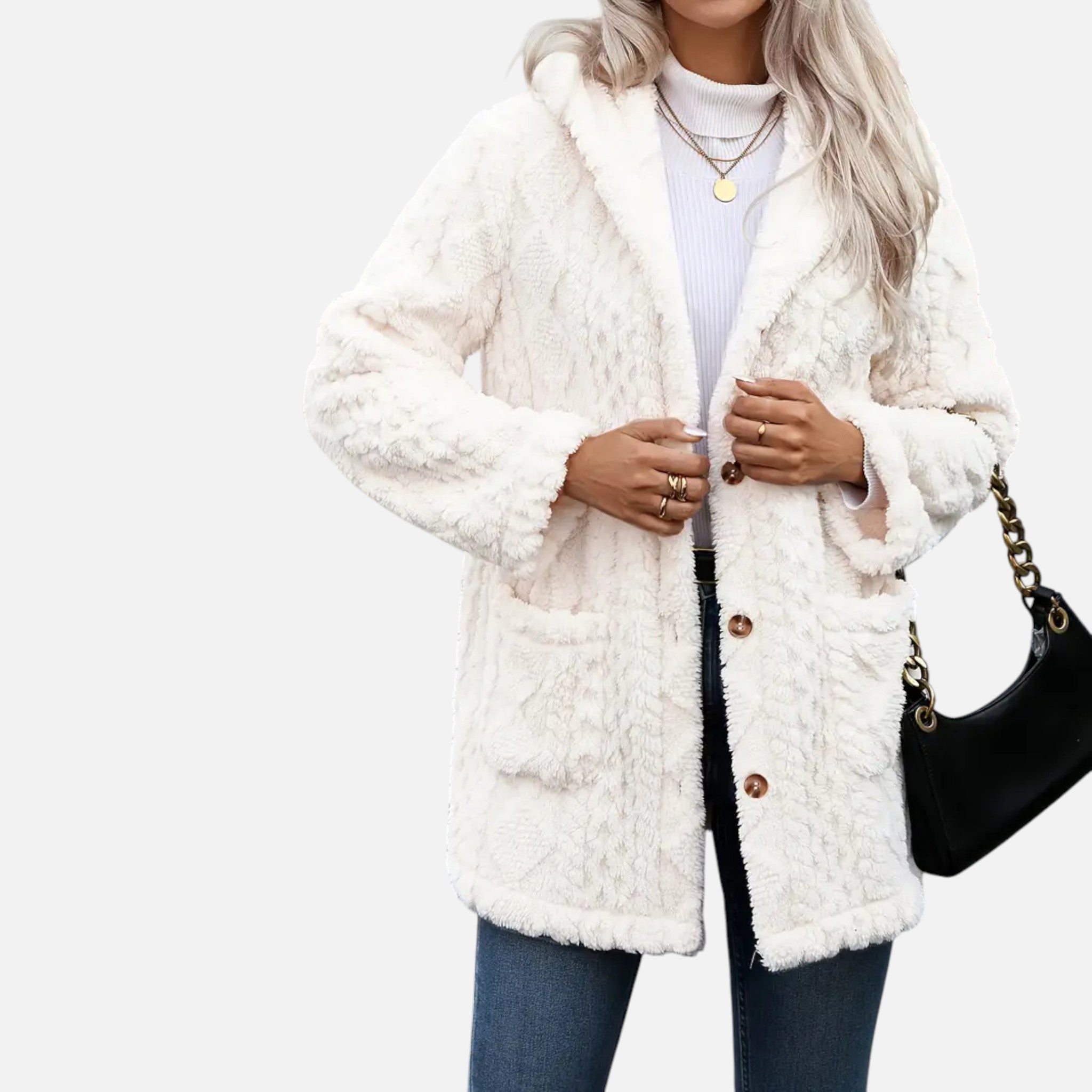 Belavyn | Womenâs Heritage Plush Buttoned Coat