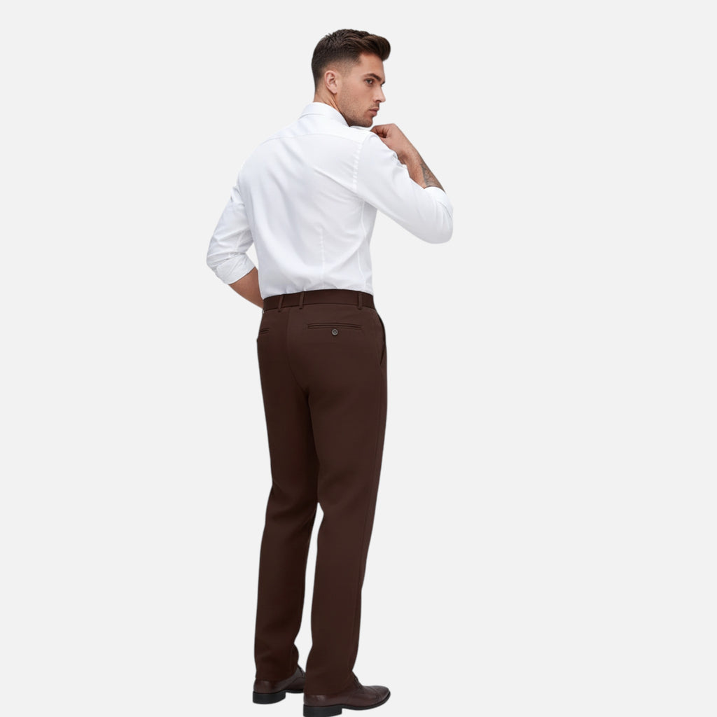 Belavyn | Men’s Heritage Straight-Leg Trousers #color_coffee