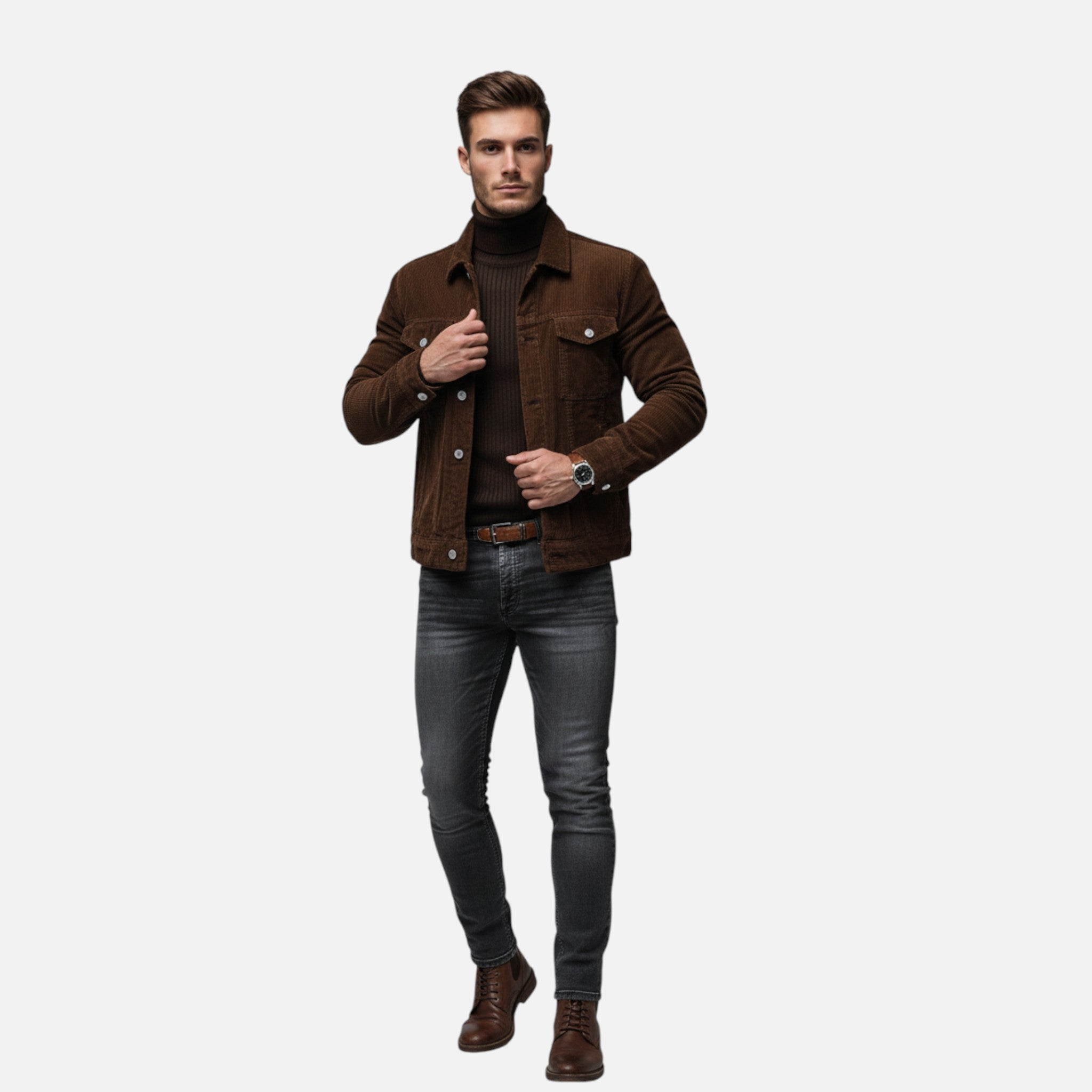 Belavyn | Men’s Vintage Corduroy Jacket – Heritage Brown #color_coffee