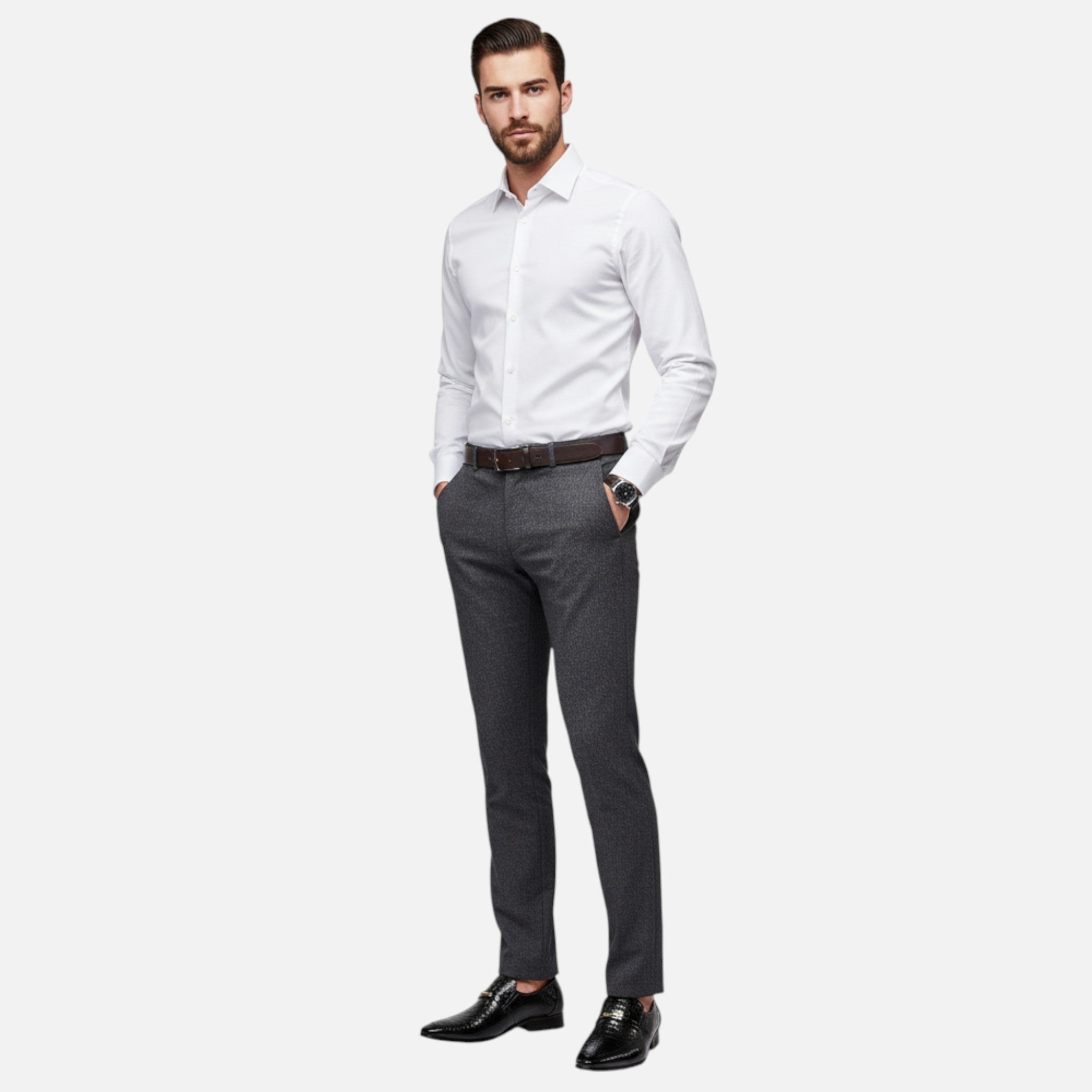 Belavyn | Menâs Crocodile-Embossed Slip-On Loafers