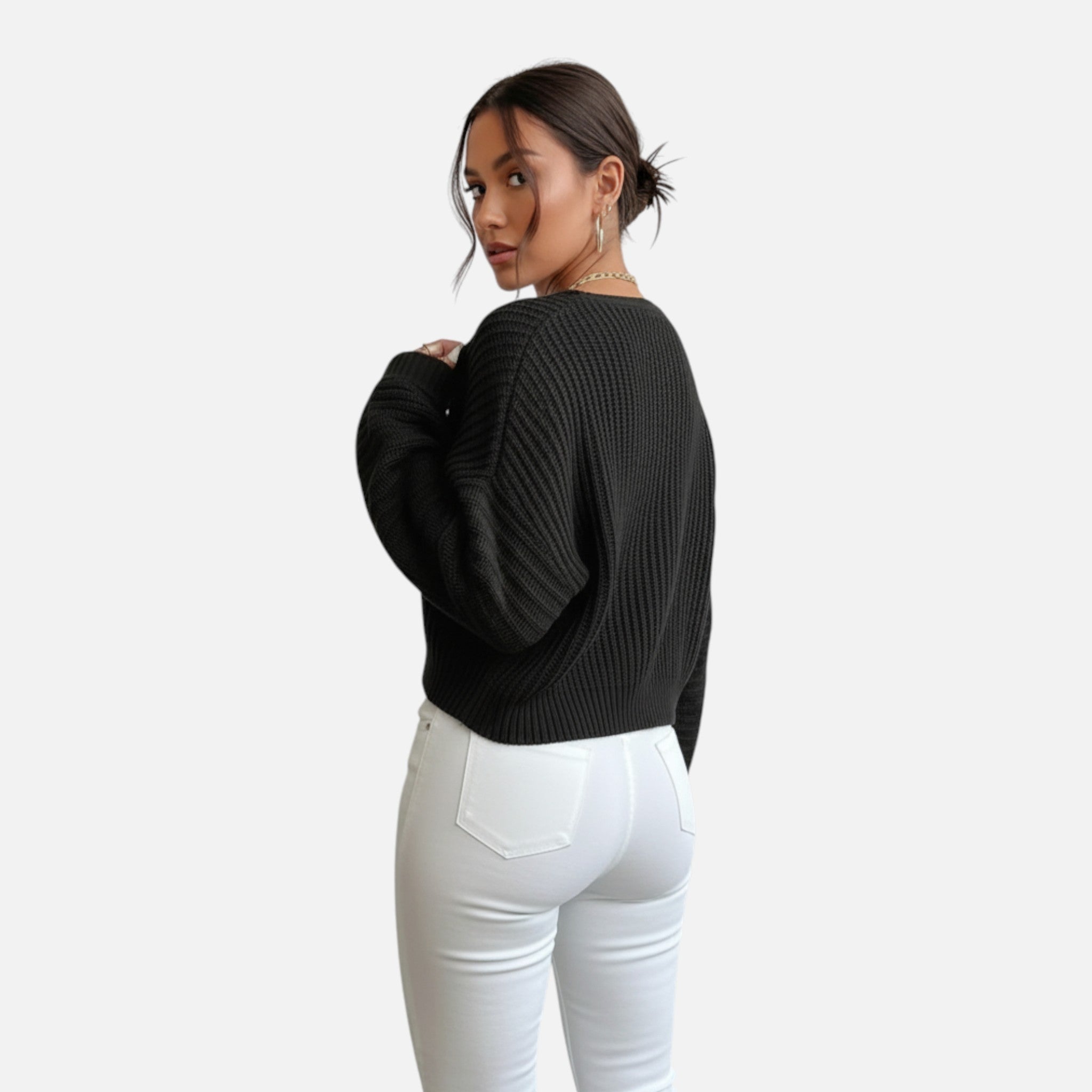Belavyn | Womenâs Soft Pink V-Neck Knit Sweater
