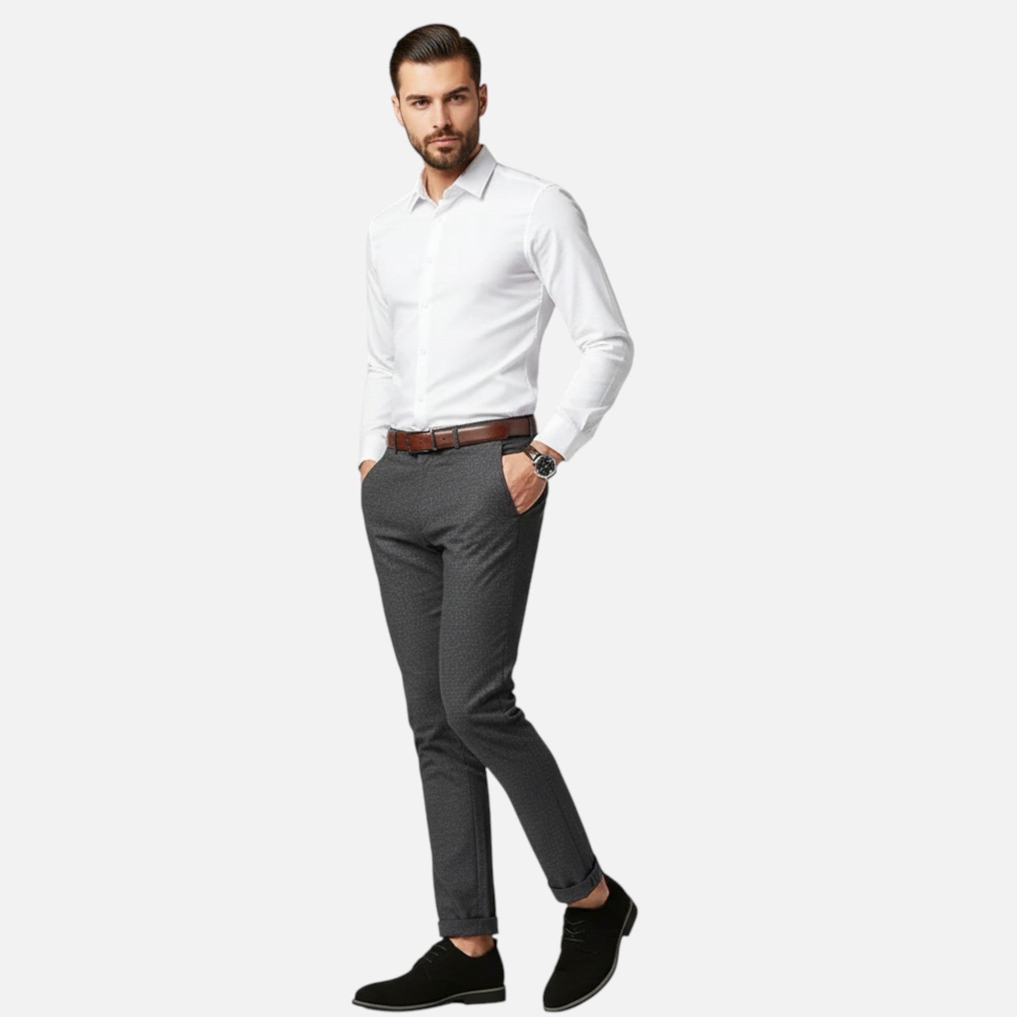 Belavyn | Menâs Classic Black Pointed-Toe Dress Shoes