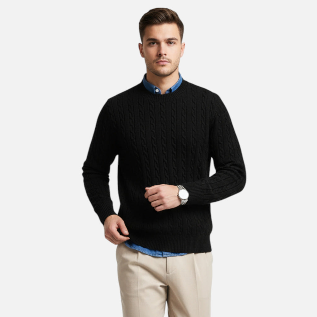 Belavyn | Menâs Cashmere-Blend Twisted Pullover Sweater