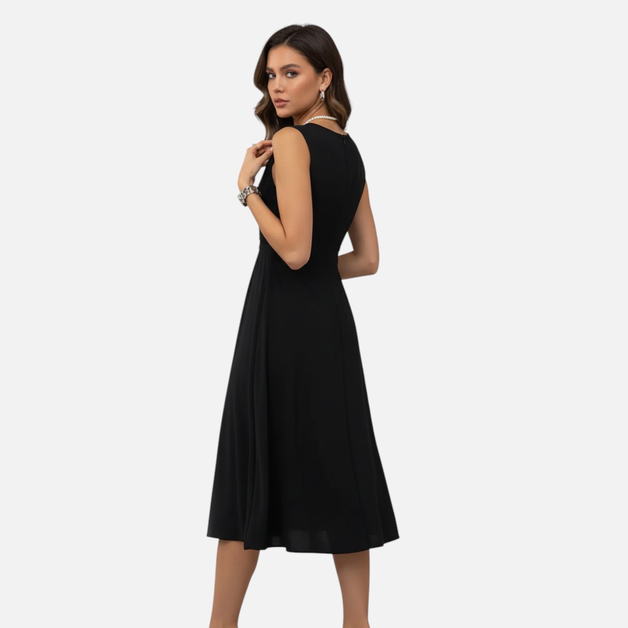 Belavyn | Womenâs Elegant V-Neck A-Line Dress