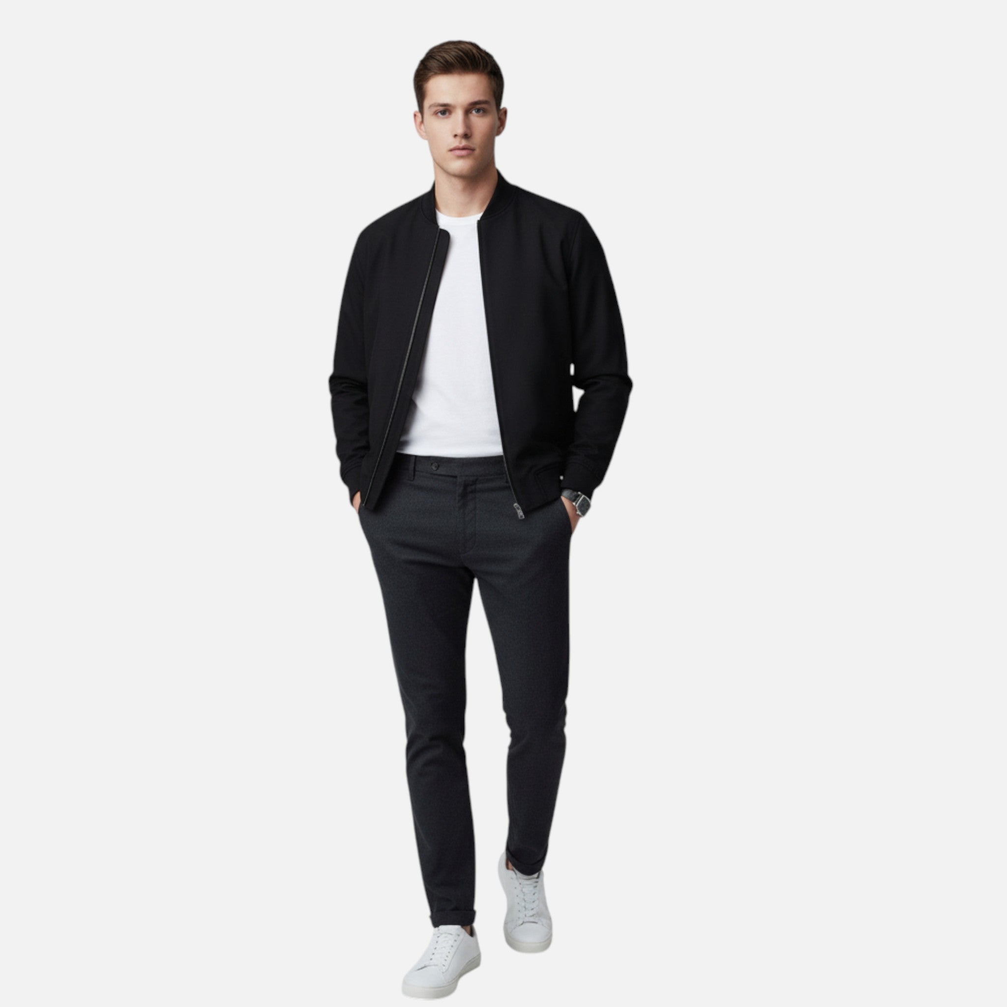 Belavyn | Menâs Heritage Zipper Jacket in Black