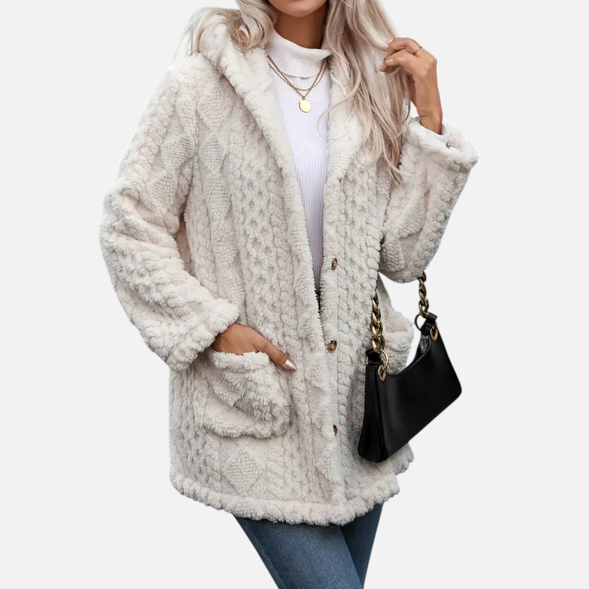 Belavyn | Womenâs Heritage Plush Buttoned Coat