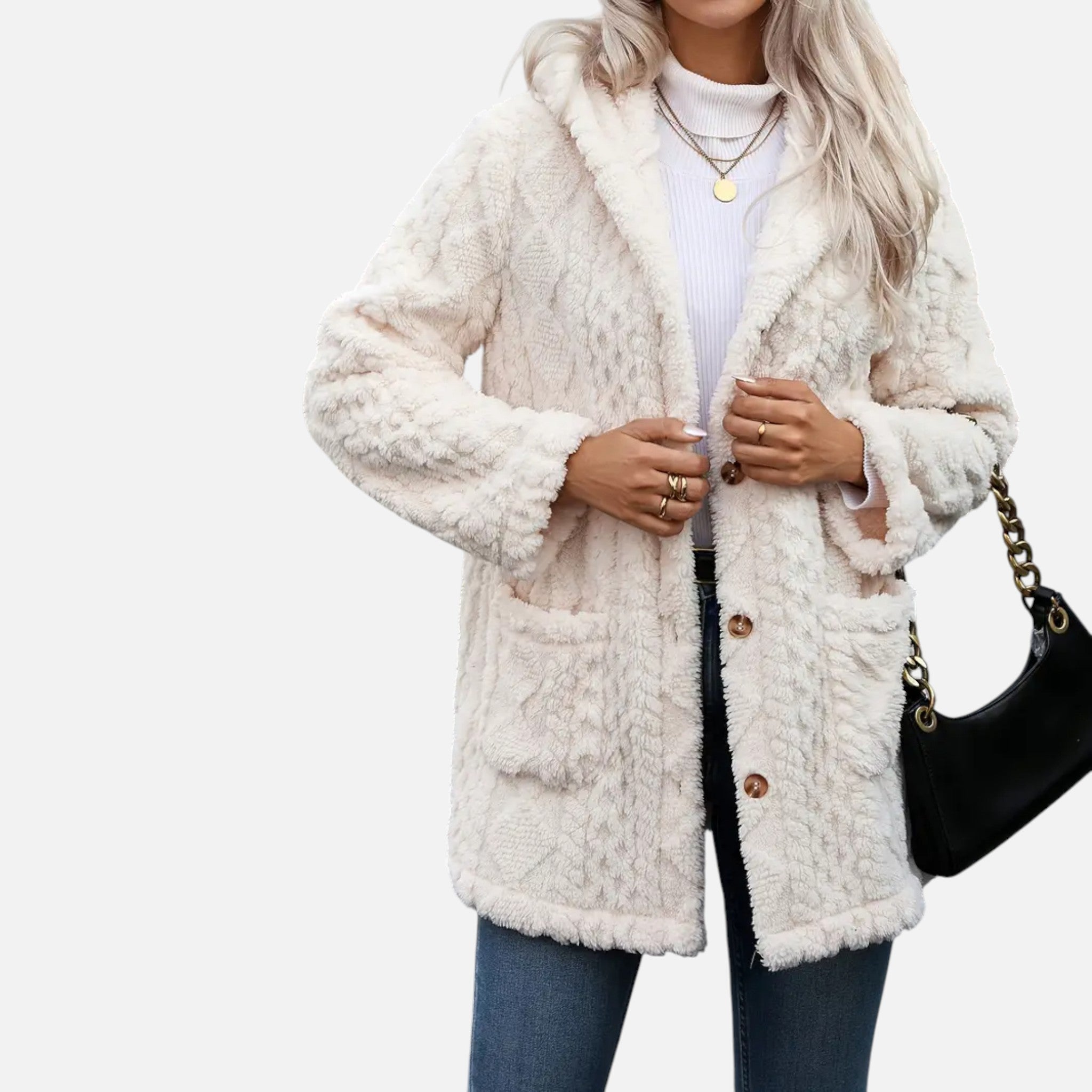 Belavyn | Womenâs Heritage Plush Buttoned Coat