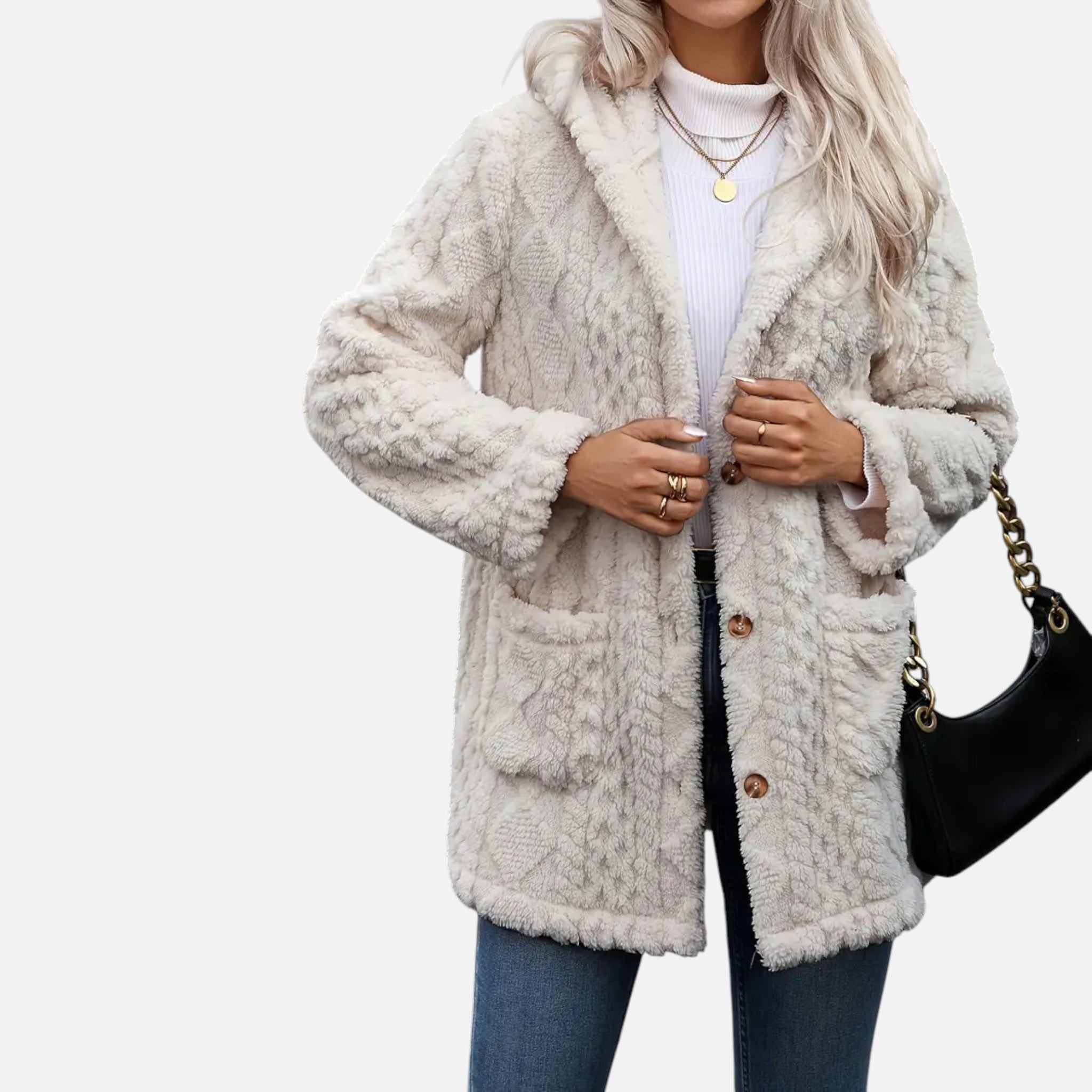 Belavyn | Womenâs Heritage Plush Buttoned Coat