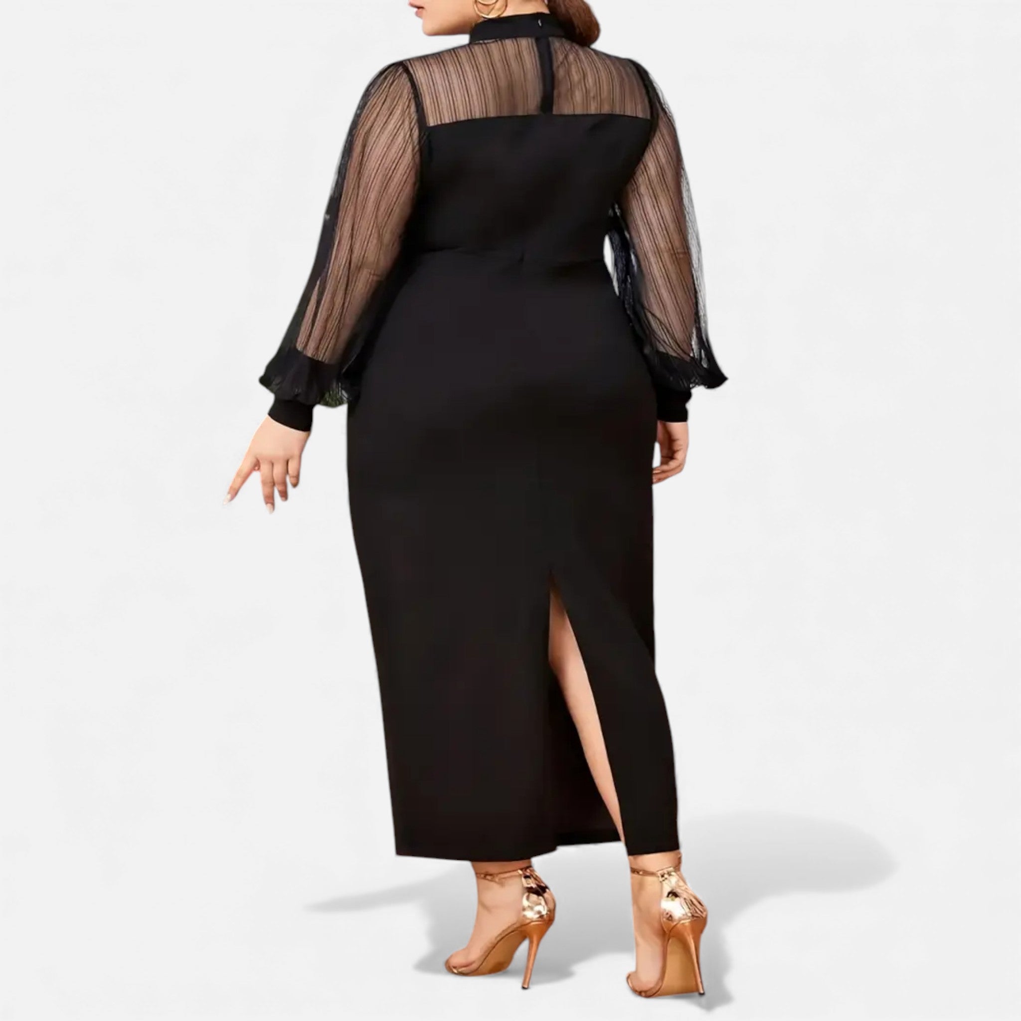 Belavyn | Womenâs Heritage Mesh Lantern Sleeve Maxi Dress