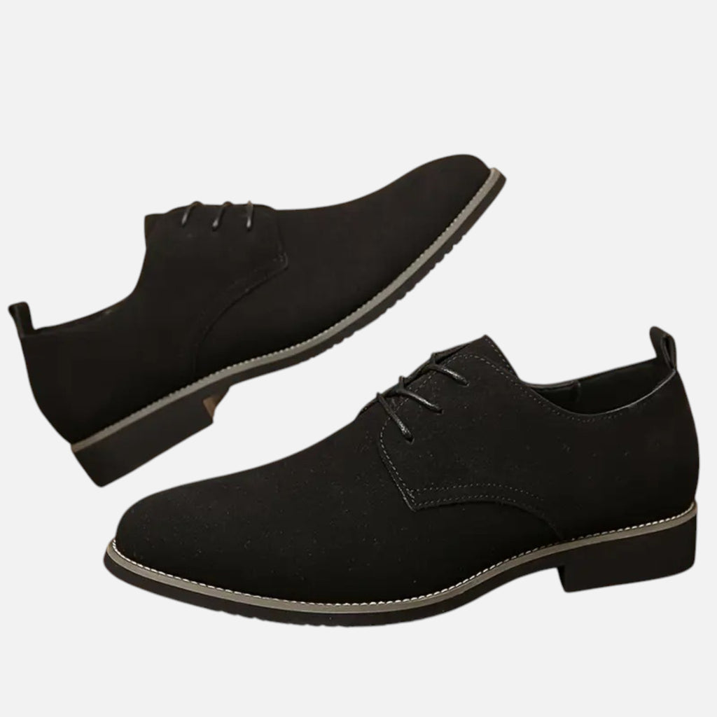 Belavyn | Menâs Classic Black Pointed-Toe Dress Shoes