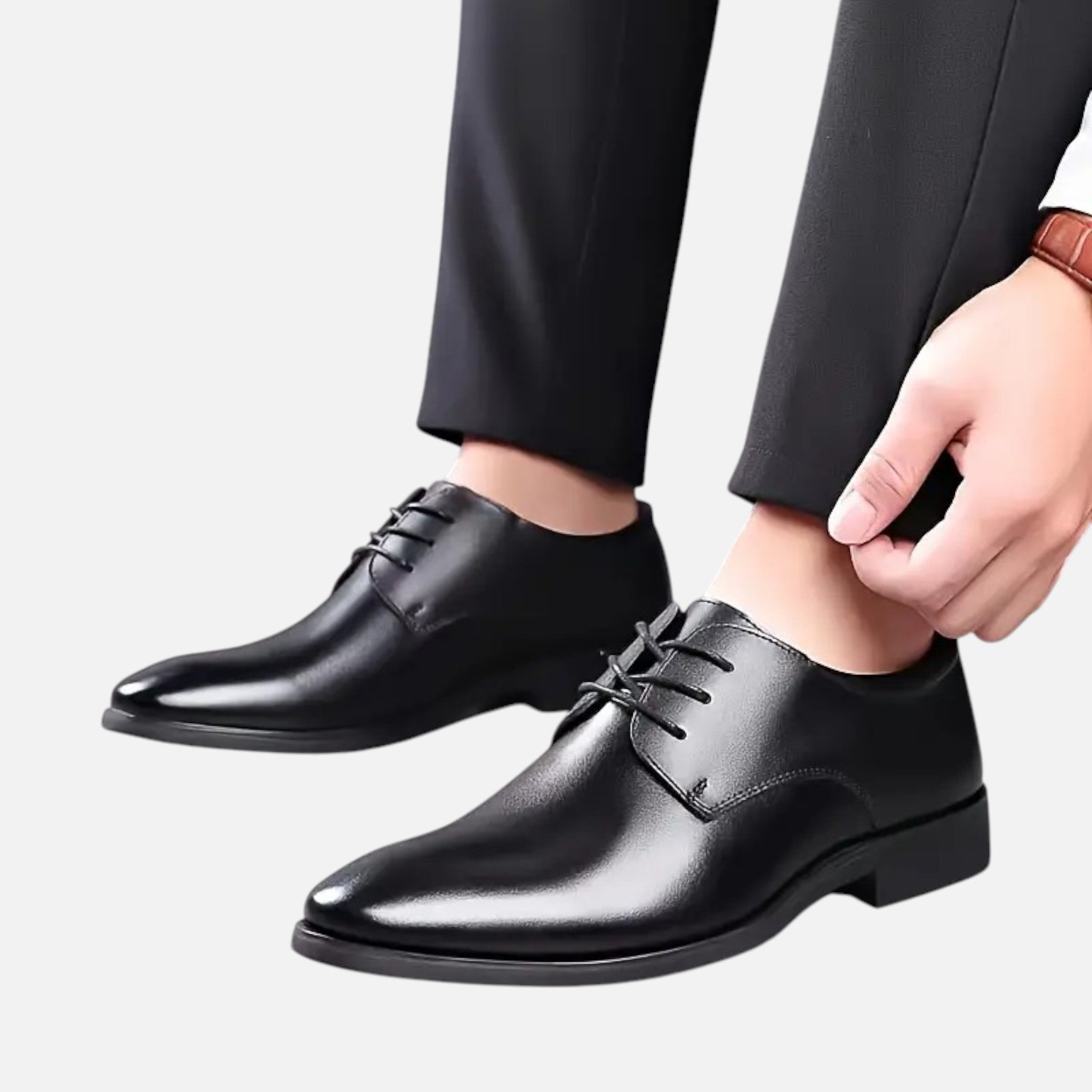 Belavyn | Menâs Classic Black Leather Dress Shoes