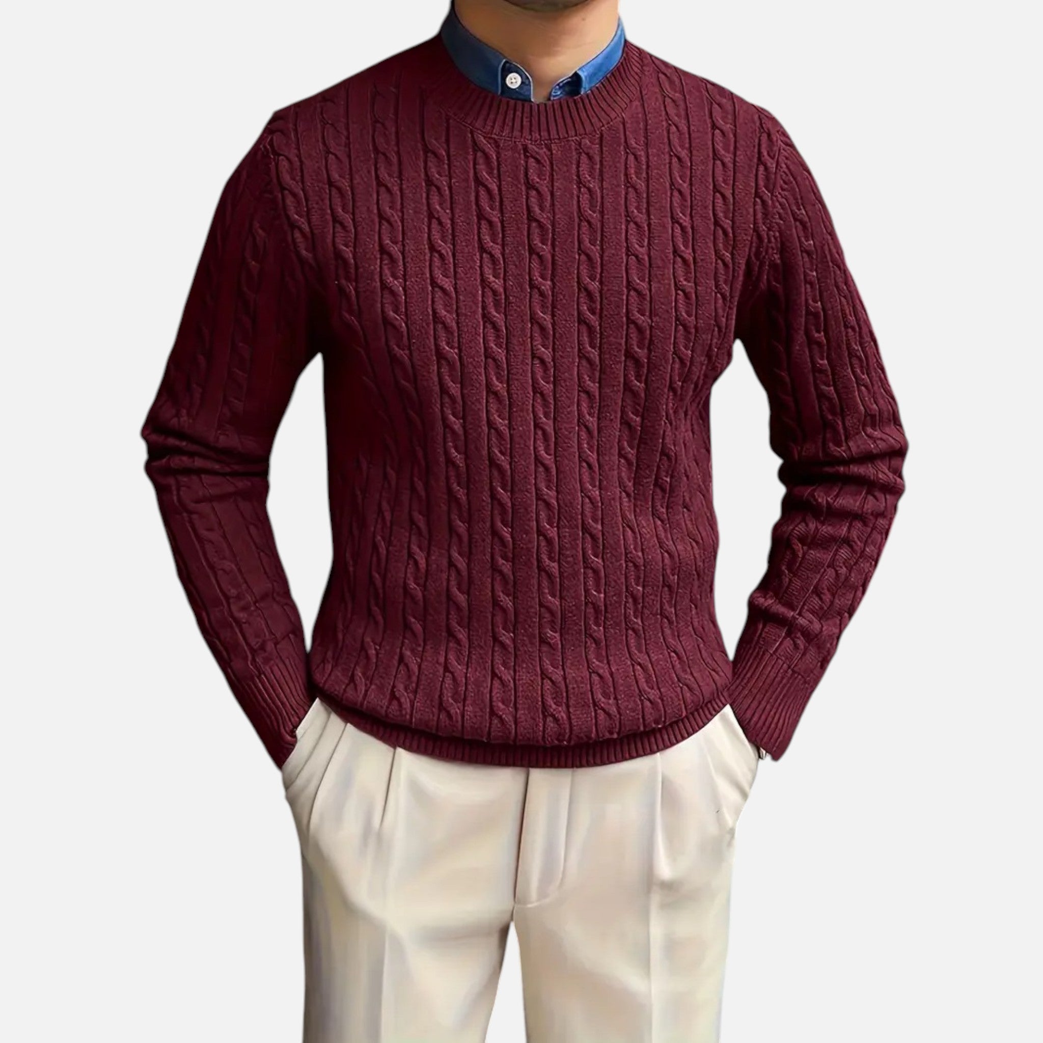 Belavyn | Menâs Cashmere-Blend Twisted Pullover Sweater