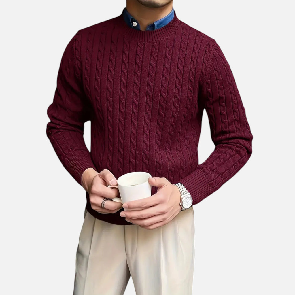 Belavyn | Menâs Cashmere-Blend Twisted Pullover Sweater