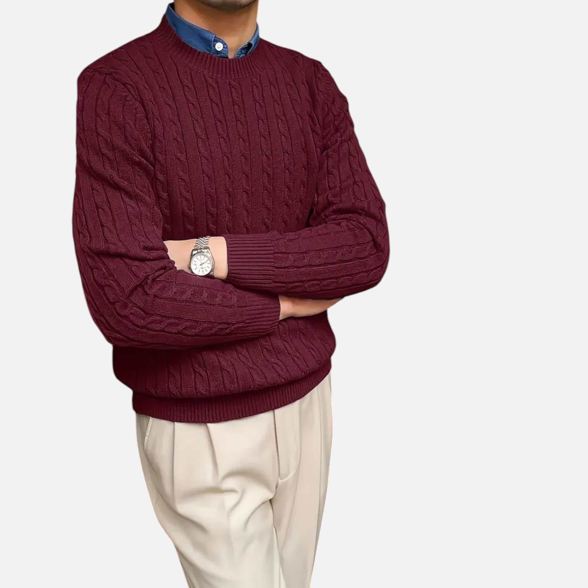 Belavyn | Menâs Cashmere-Blend Twisted Pullover Sweater
