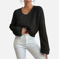 Belavyn | Womenâs Soft Pink V-Neck Knit Sweater