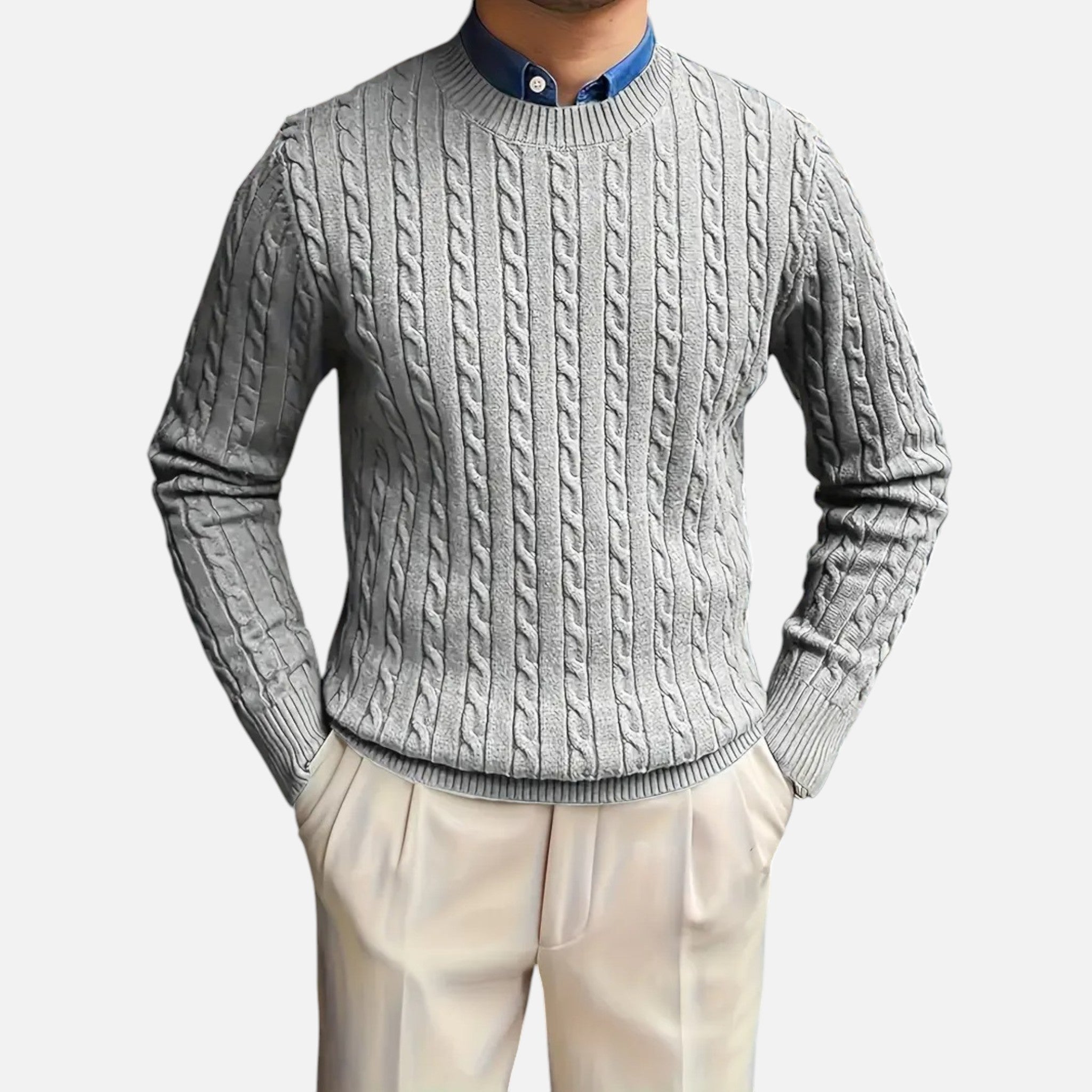 Belavyn | Menâs Cashmere-Blend Twisted Pullover Sweater