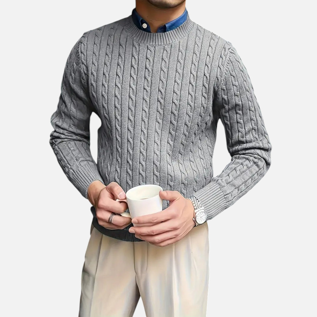 Belavyn | Menâs Cashmere-Blend Twisted Pullover Sweater