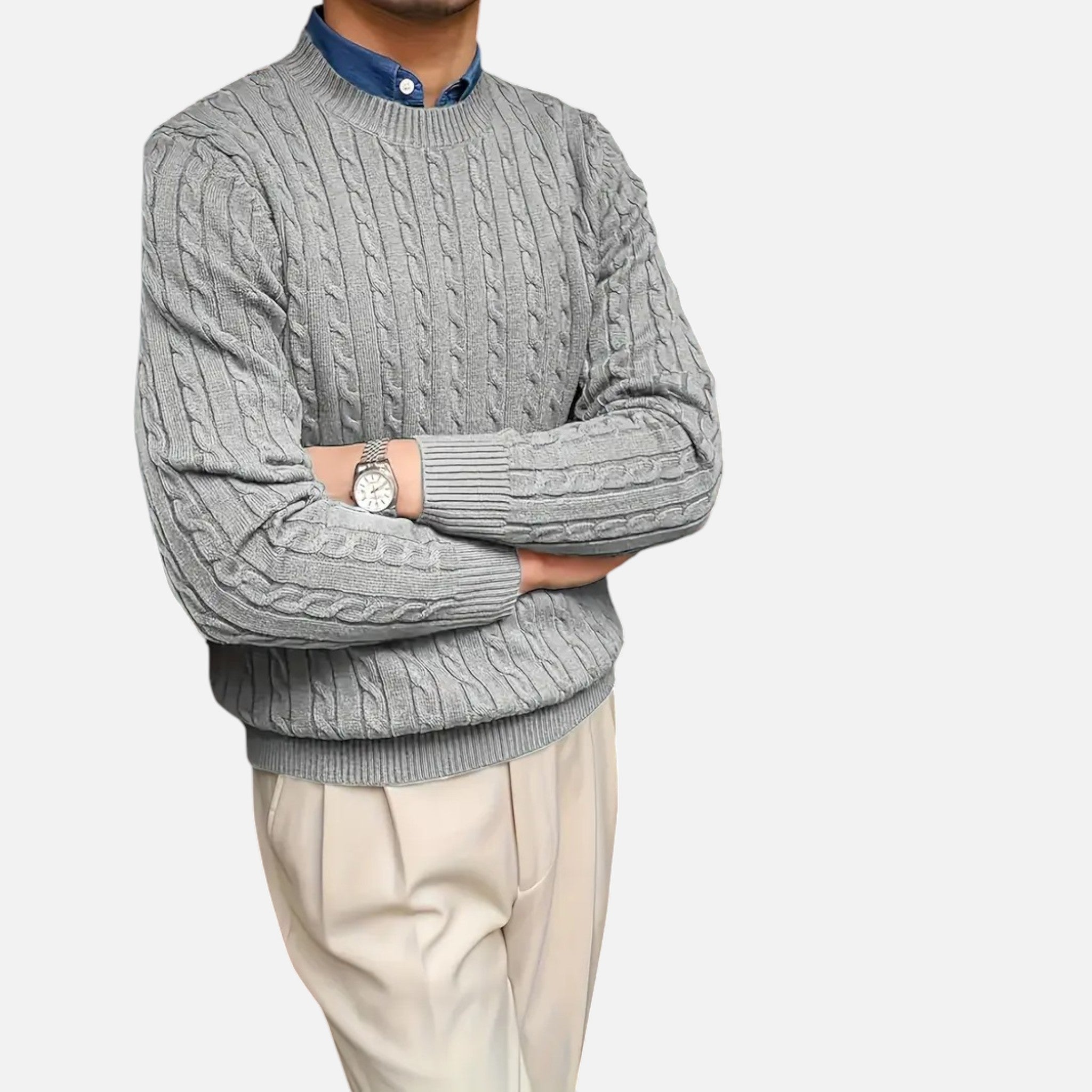 Belavyn | Menâs Cashmere-Blend Twisted Pullover Sweater