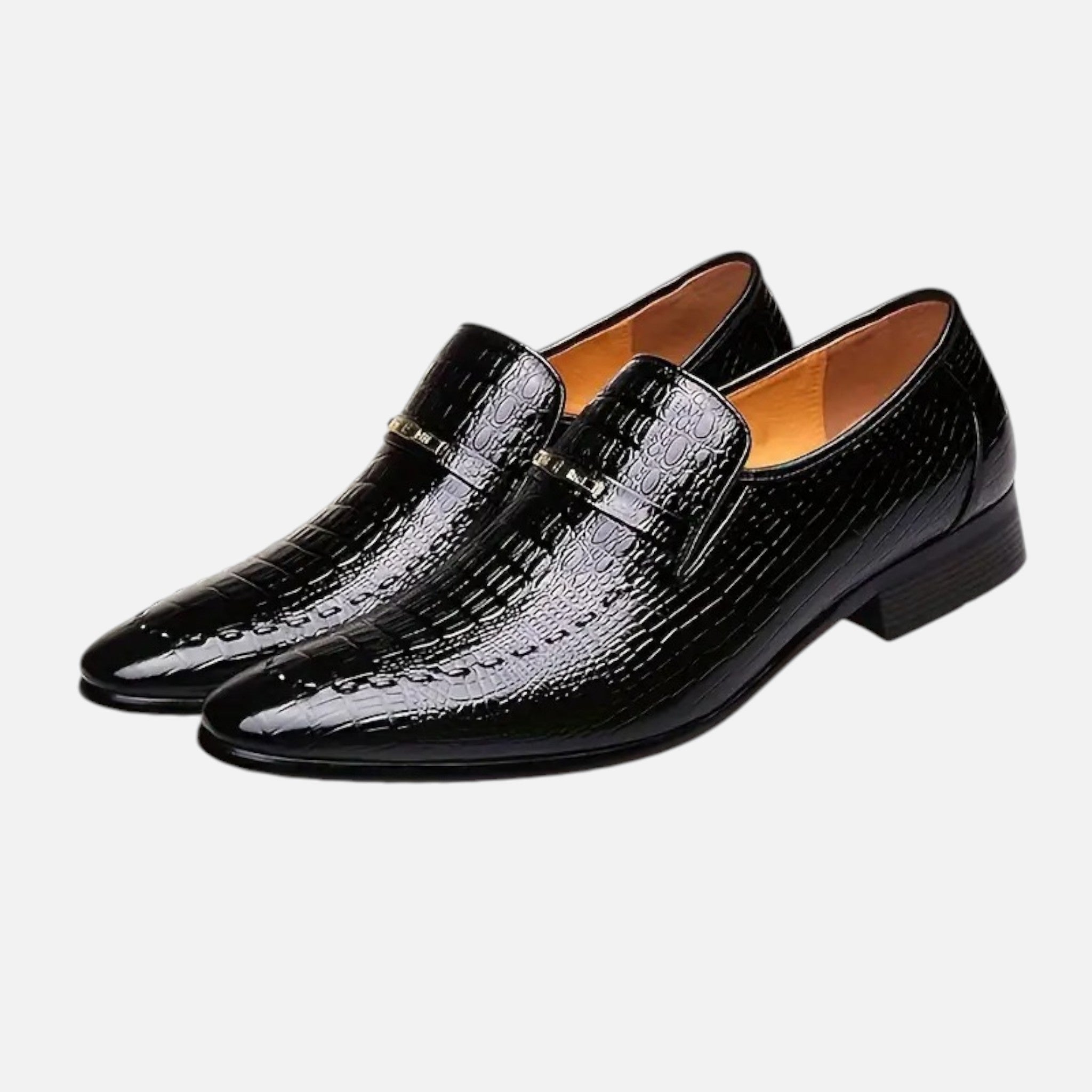 Belavyn | Menâs Crocodile-Embossed Slip-On Loafers