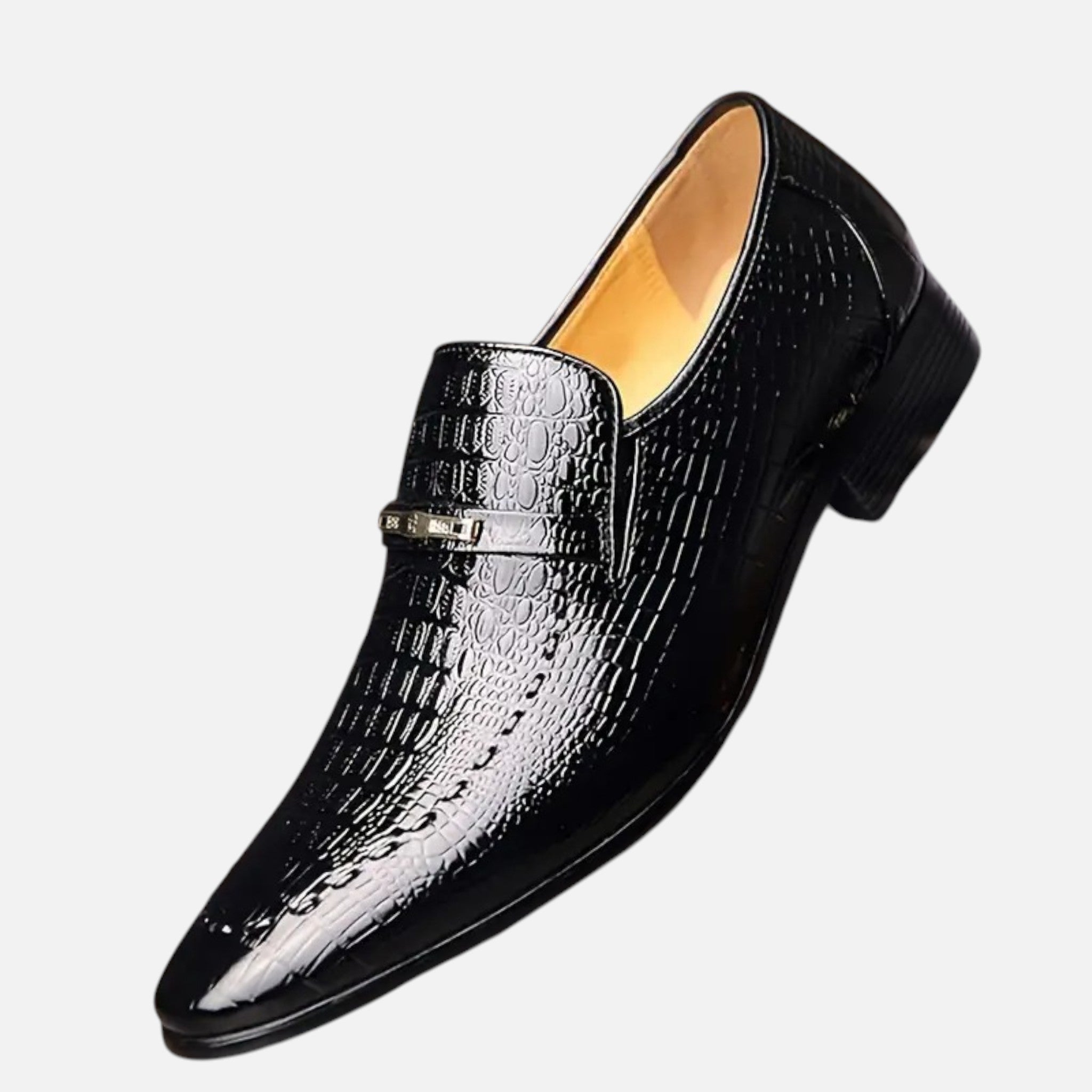Belavyn | Menâs Crocodile-Embossed Slip-On Loafers