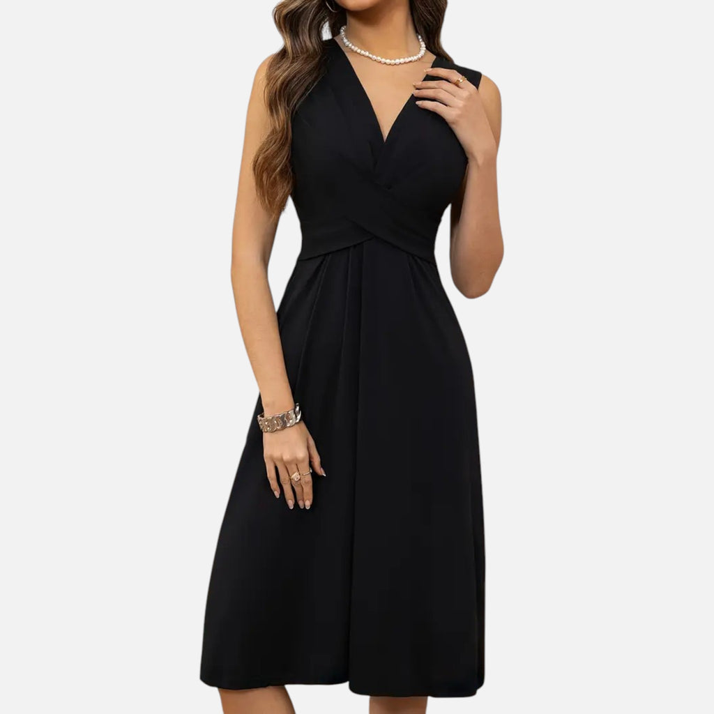 Belavyn | Womenâs Elegant V-Neck A-Line Dress