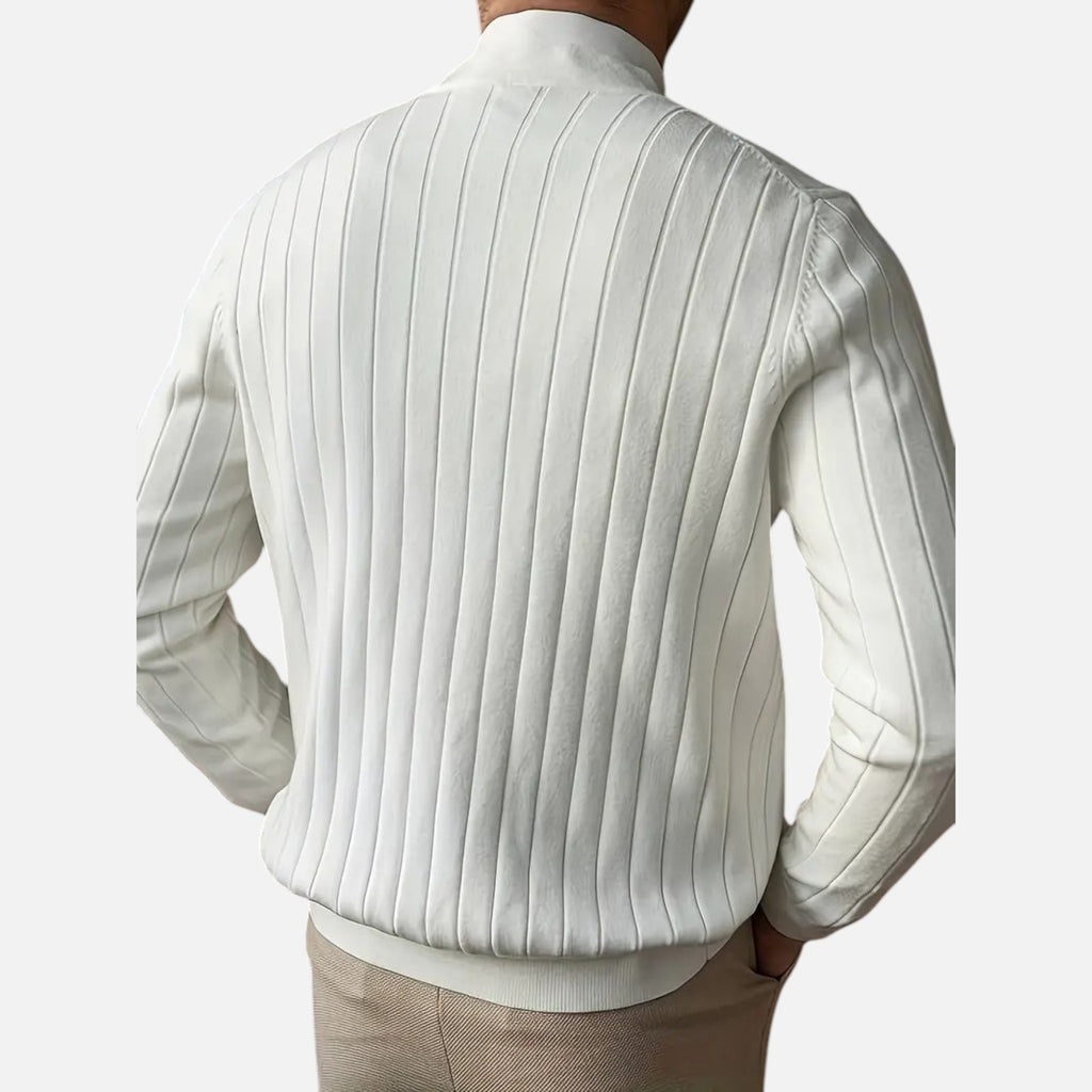 Belavyn | Men’s Wool V-Neck Cardigan #color_milky