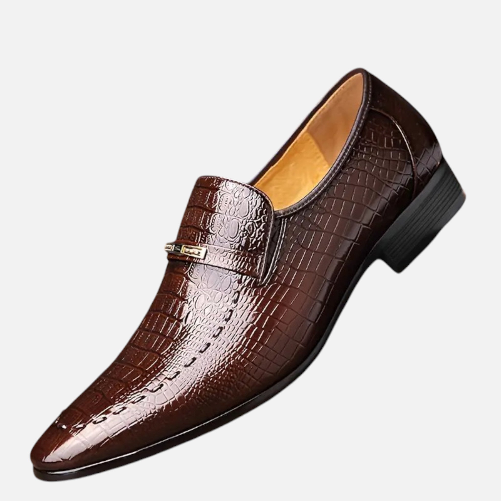 Belavyn | Menâs Crocodile-Embossed Slip-On Loafers