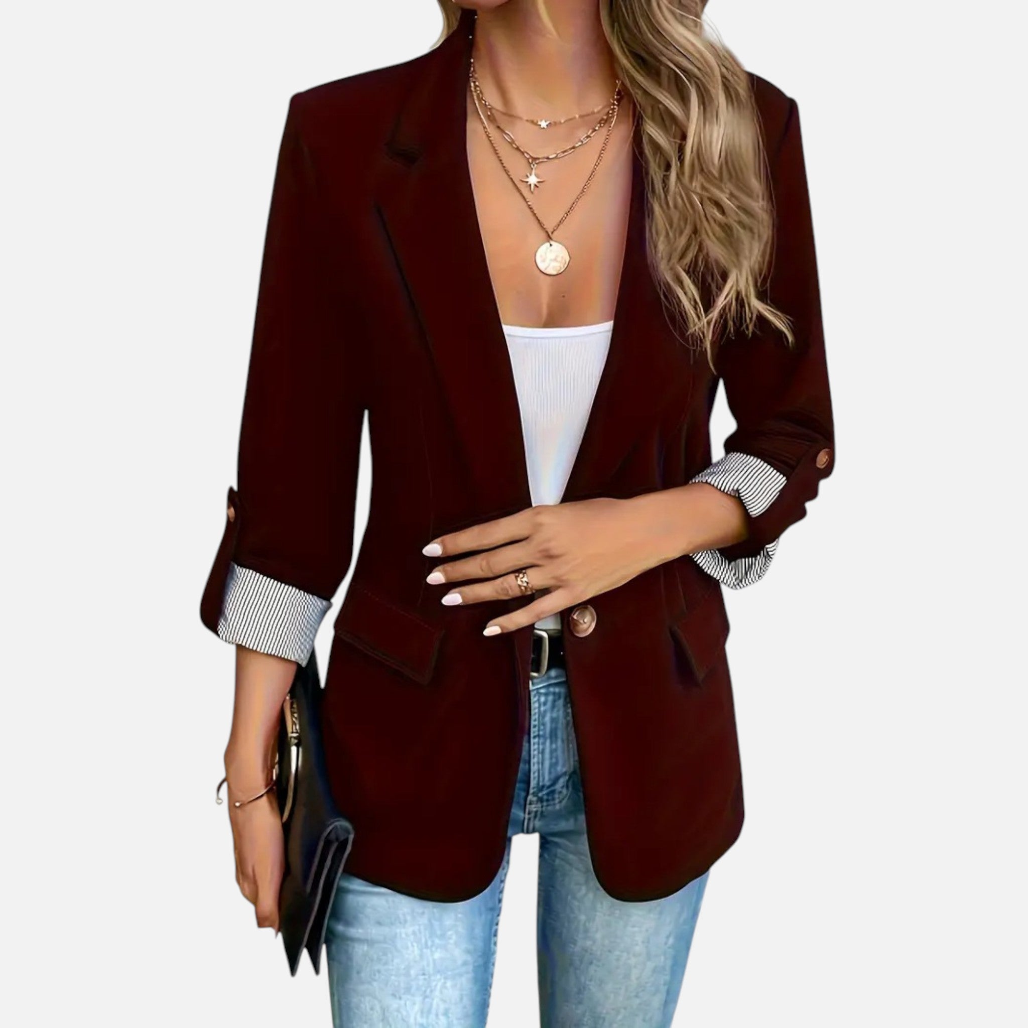 Belavynâ¯| Womenâs Riviera LightâBlue DoubleâBreasted Blazer