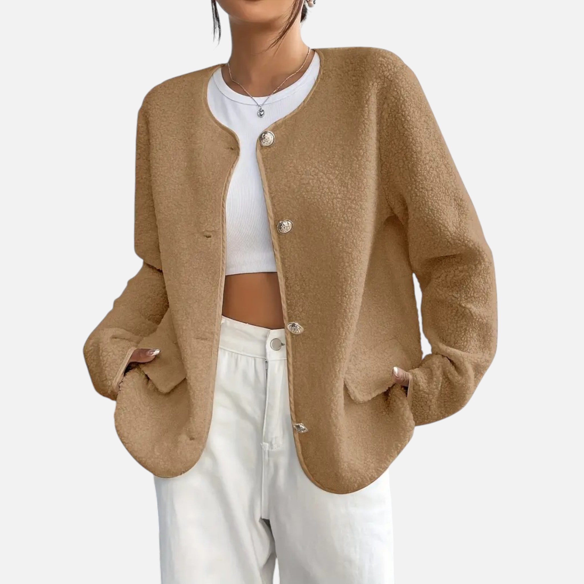 Black cardigan front #color_coffee