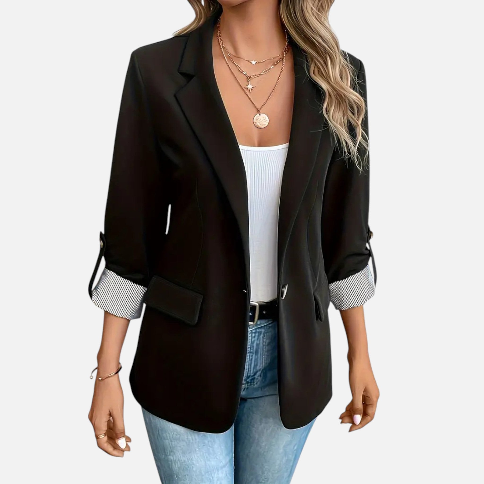 Belavynâ¯| Womenâs Riviera LightâBlue DoubleâBreasted Blazer