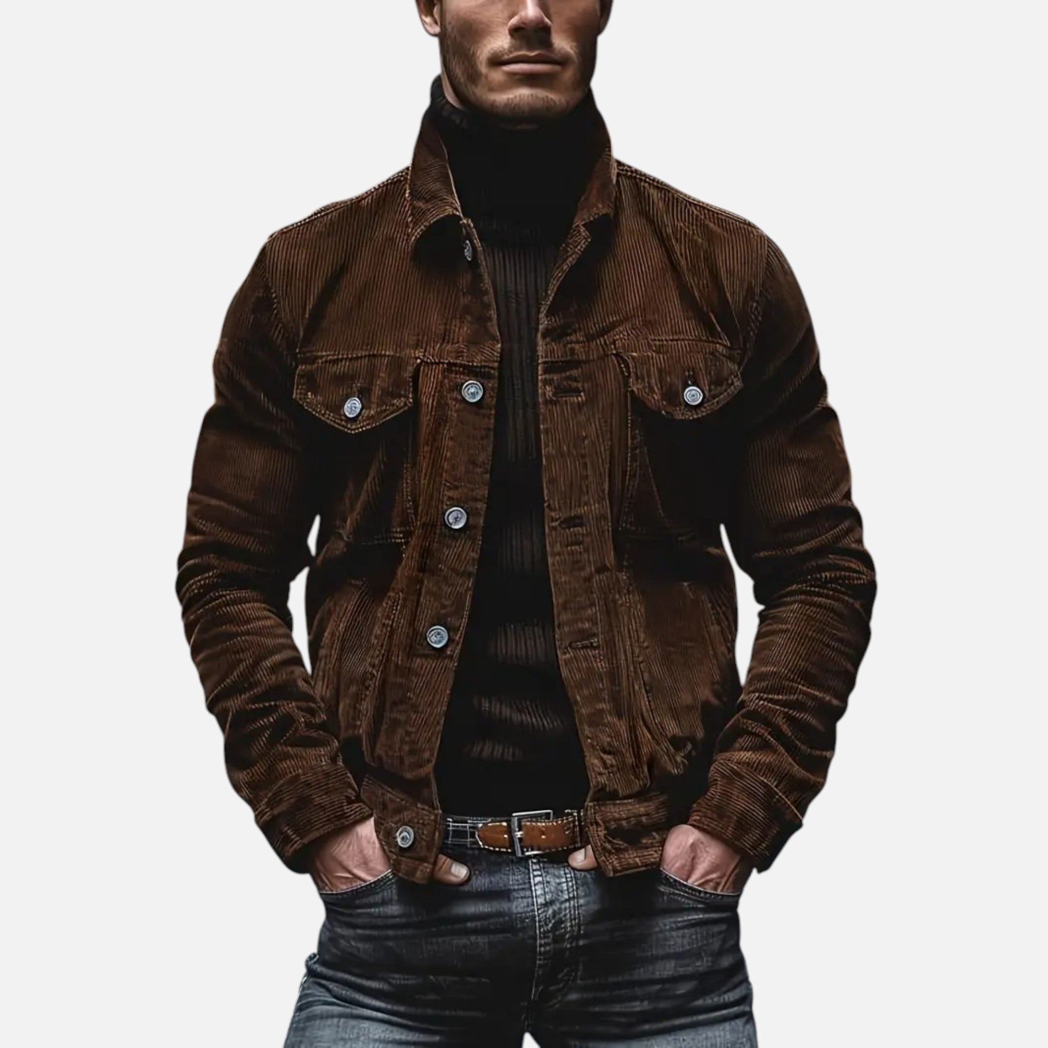 Belavyn | Men’s Vintage Corduroy Jacket – Heritage Brown #color_coffee