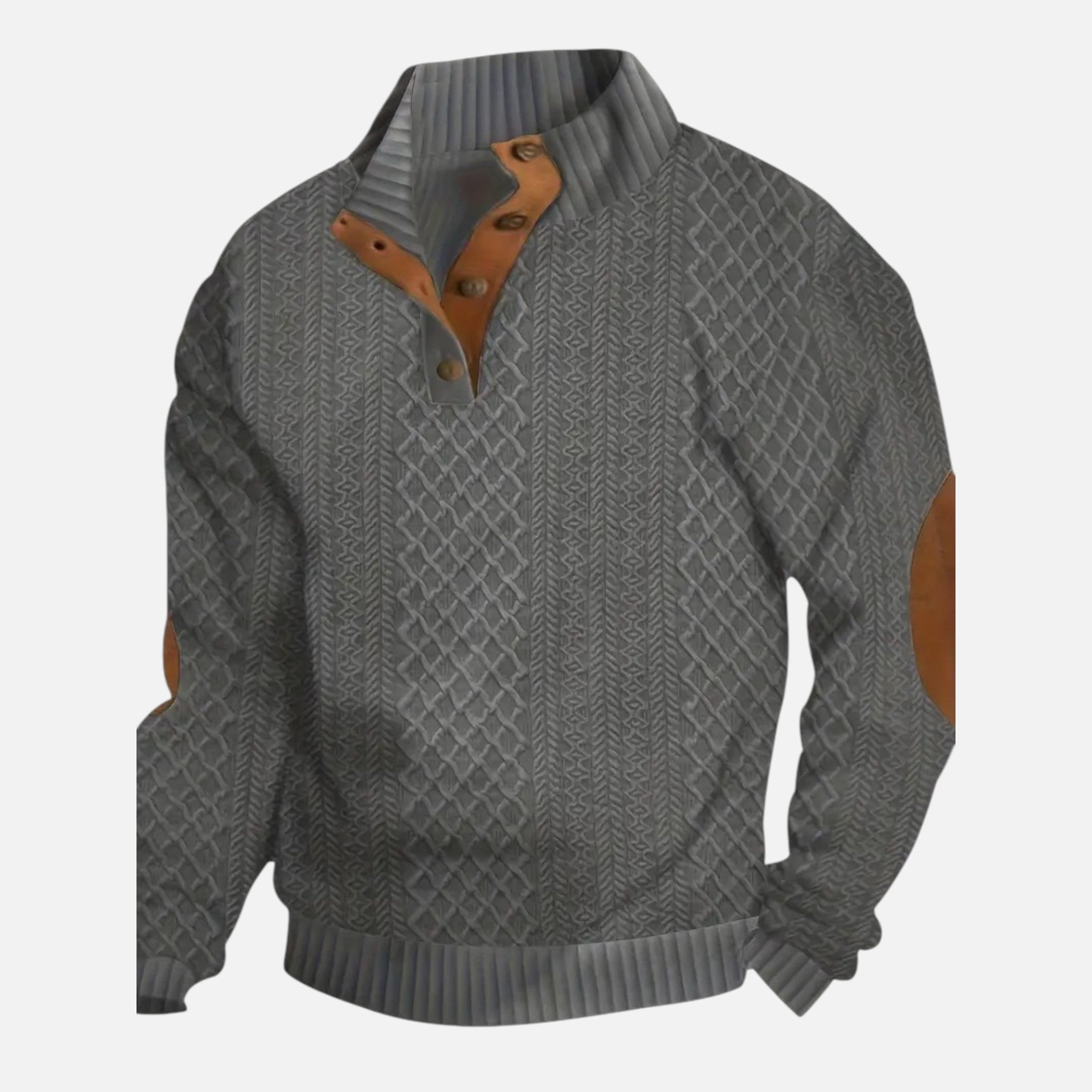 Belavyn | Menâs Cable-Knit Stand Collar Sweater