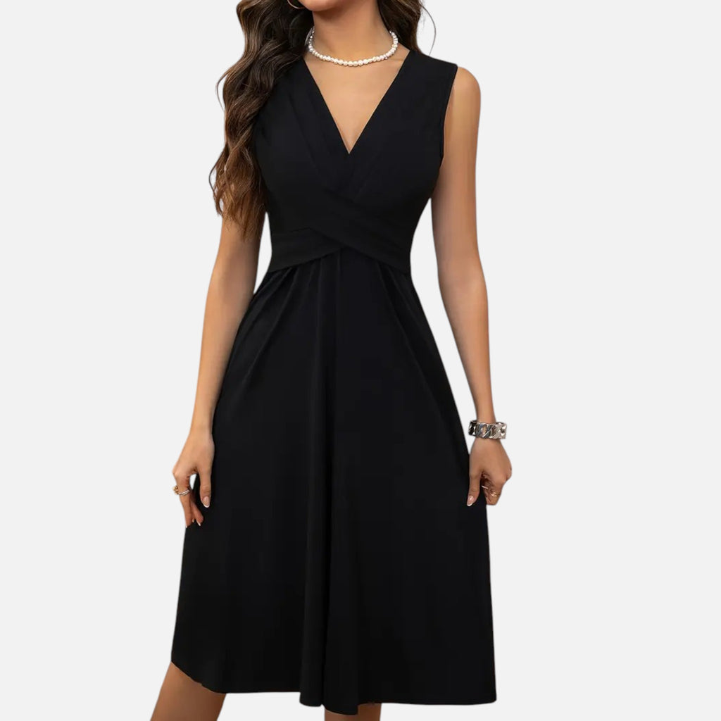 Belavyn | Womenâs Elegant V-Neck A-Line Dress