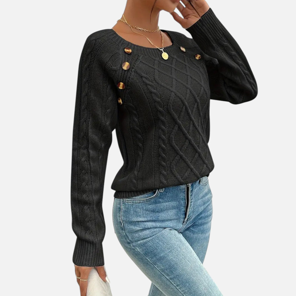 Belavynâ¯|â¯Womenâs CableâKnit LanternâSleeve Sweater