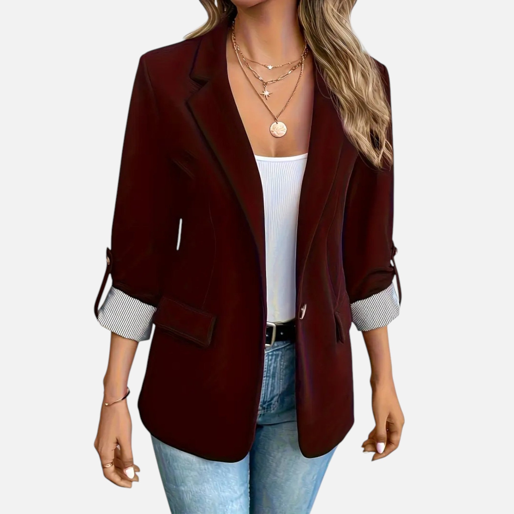 Belavynâ¯| Womenâs Riviera LightâBlue DoubleâBreasted Blazer