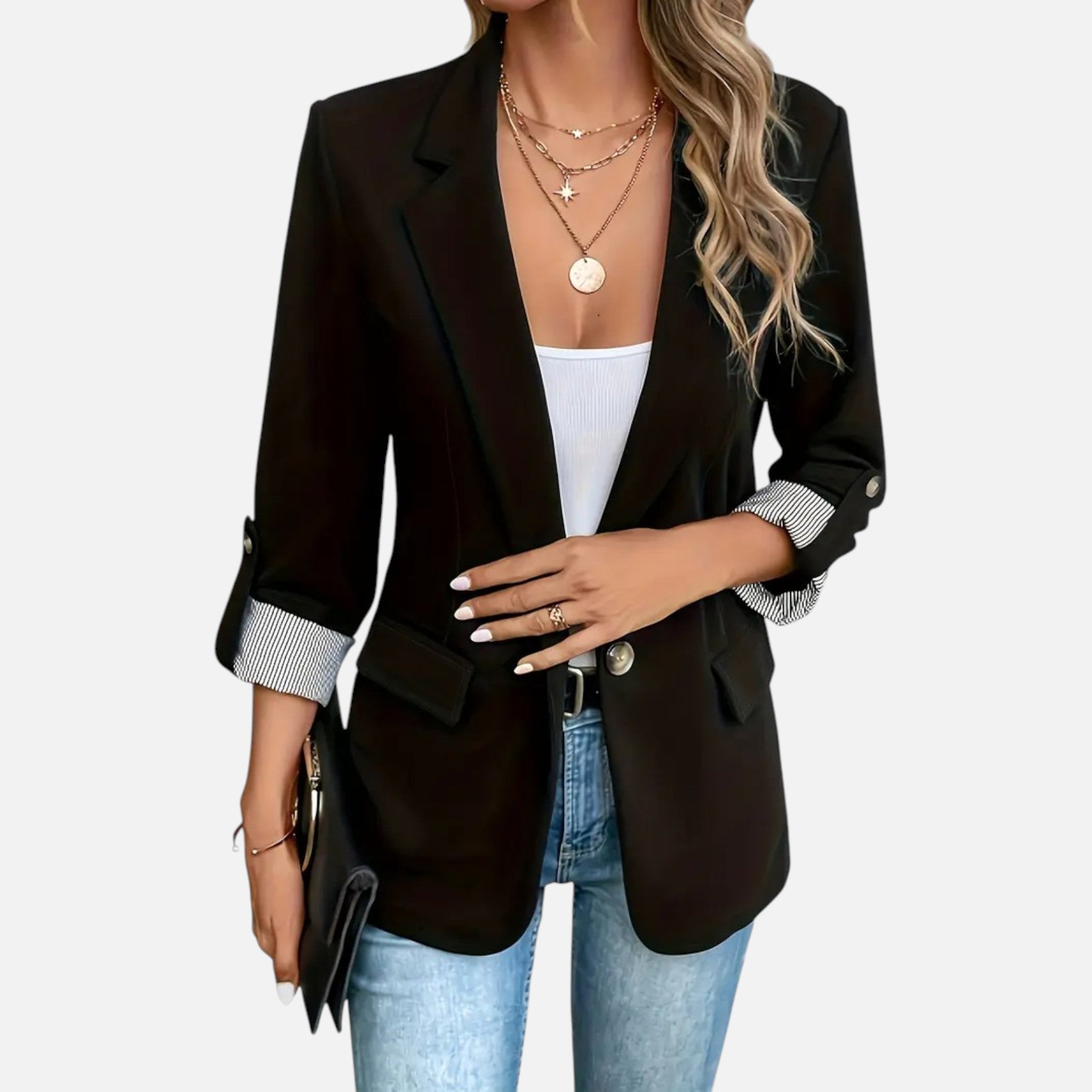 Belavynâ¯| Womenâs Riviera LightâBlue DoubleâBreasted Blazer
