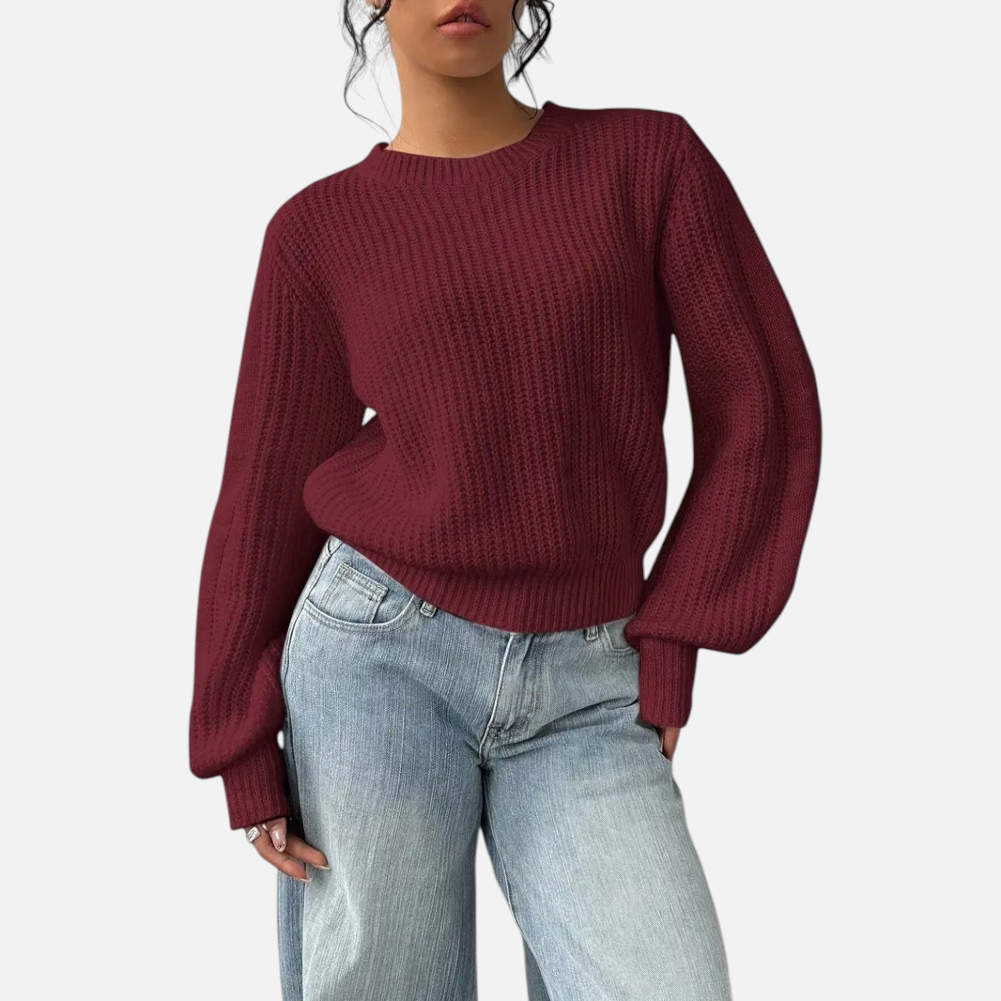 Belavyn | Womenâs Elegant Round-Neck Knit Sweater