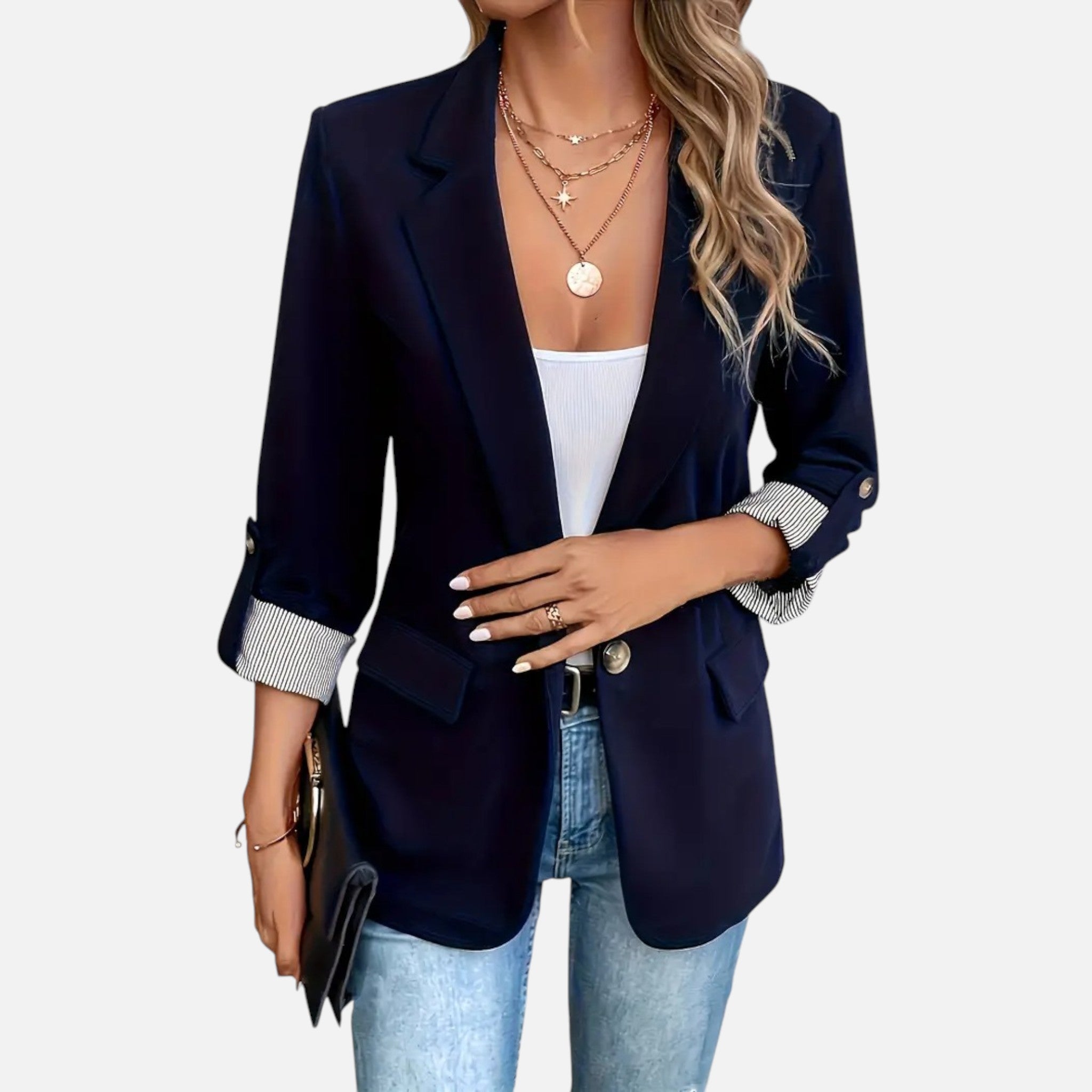 Belavynâ¯| Womenâs Riviera LightâBlue DoubleâBreasted Blazer