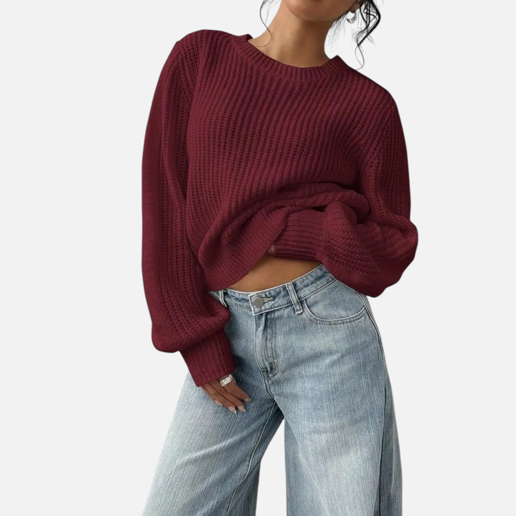 Belavyn | Womenâs Elegant Round-Neck Knit Sweater