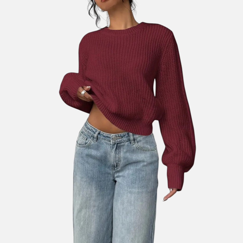 Belavyn | Womenâs Elegant Round-Neck Knit Sweater