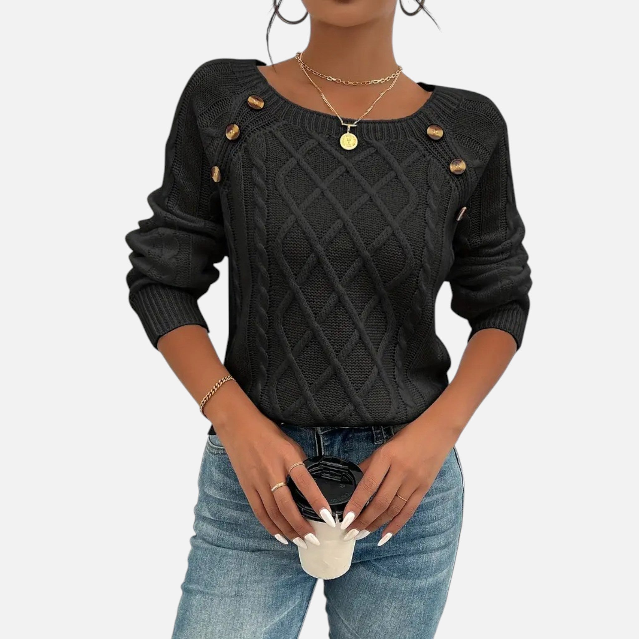 Belavynâ¯|â¯Womenâs CableâKnit LanternâSleeve Sweater