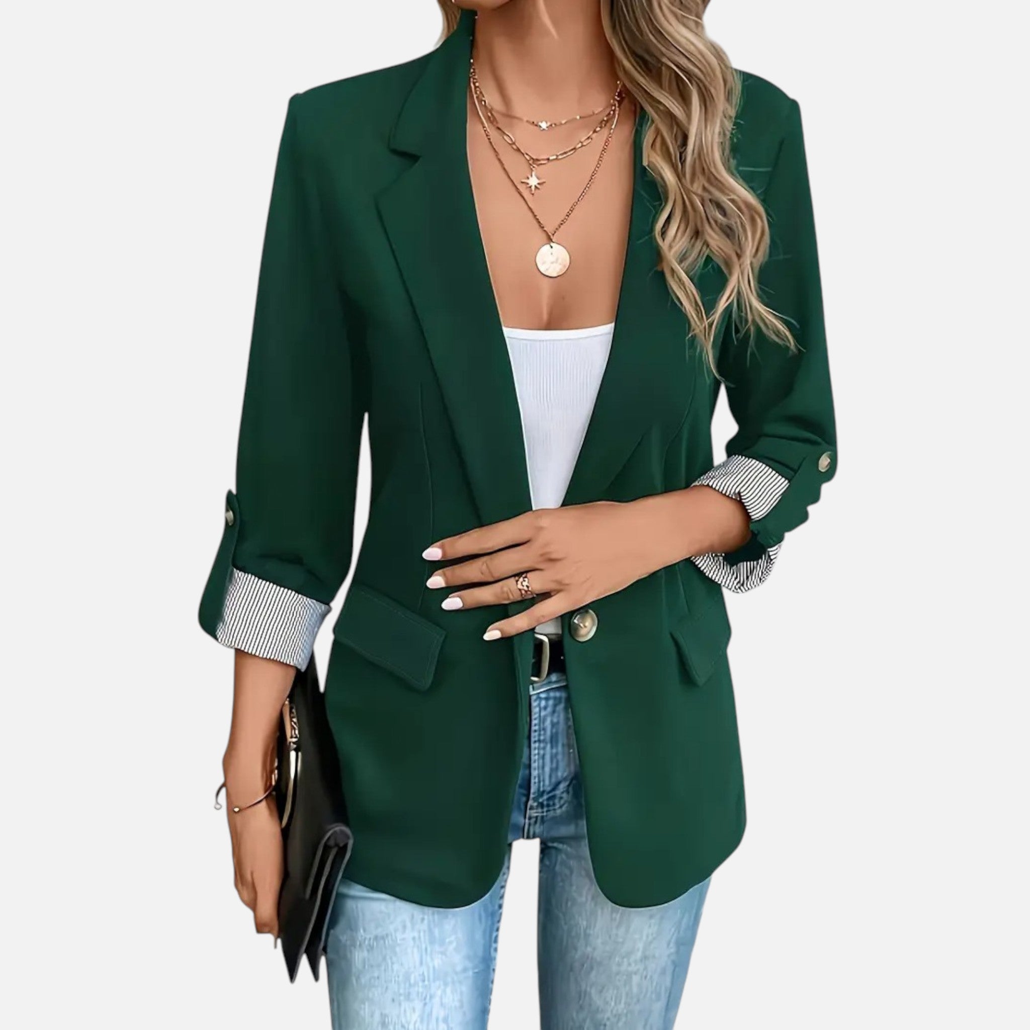 Belavynâ¯| Womenâs Riviera LightâBlue DoubleâBreasted Blazer