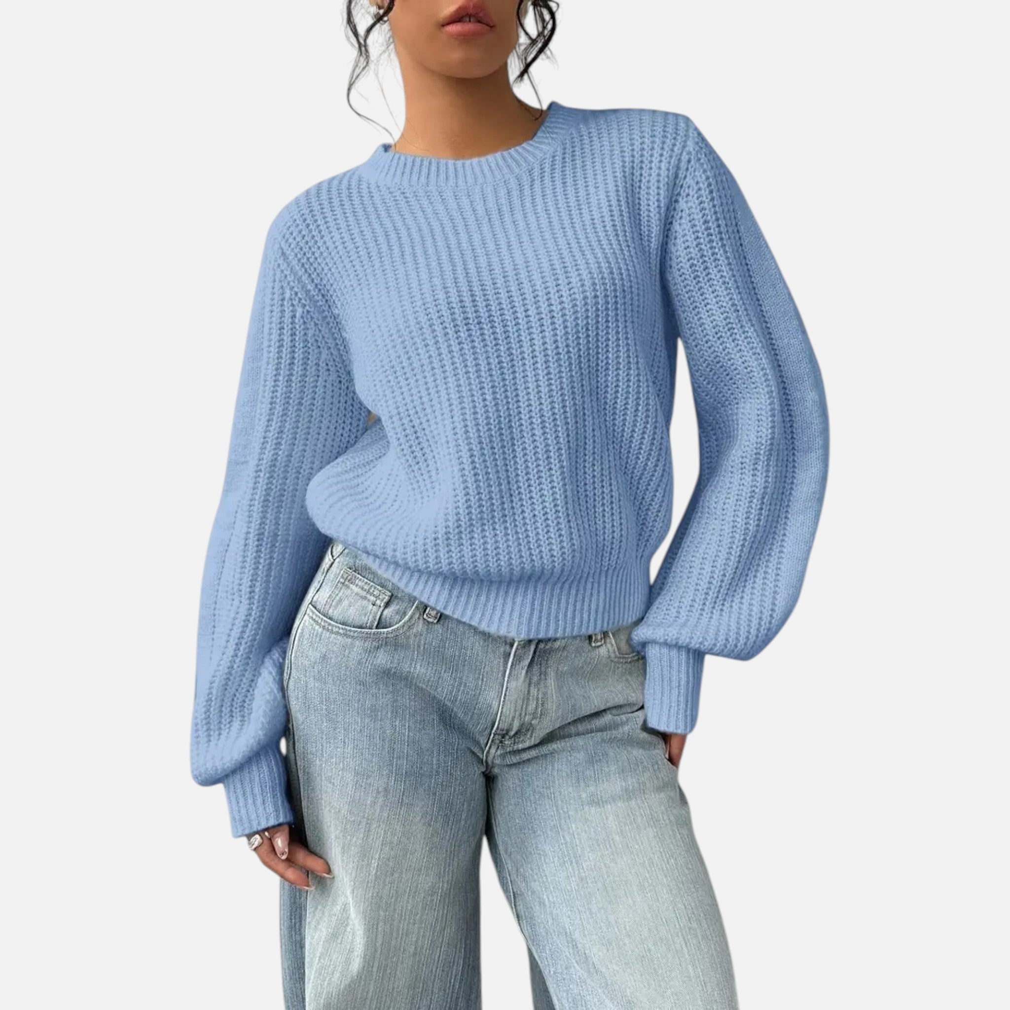 Belavyn | Womenâs Elegant Round-Neck Knit Sweater